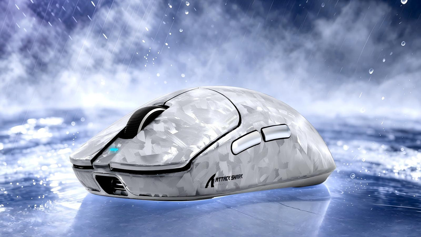Attack Shark white camouflage wireless gaming mouse