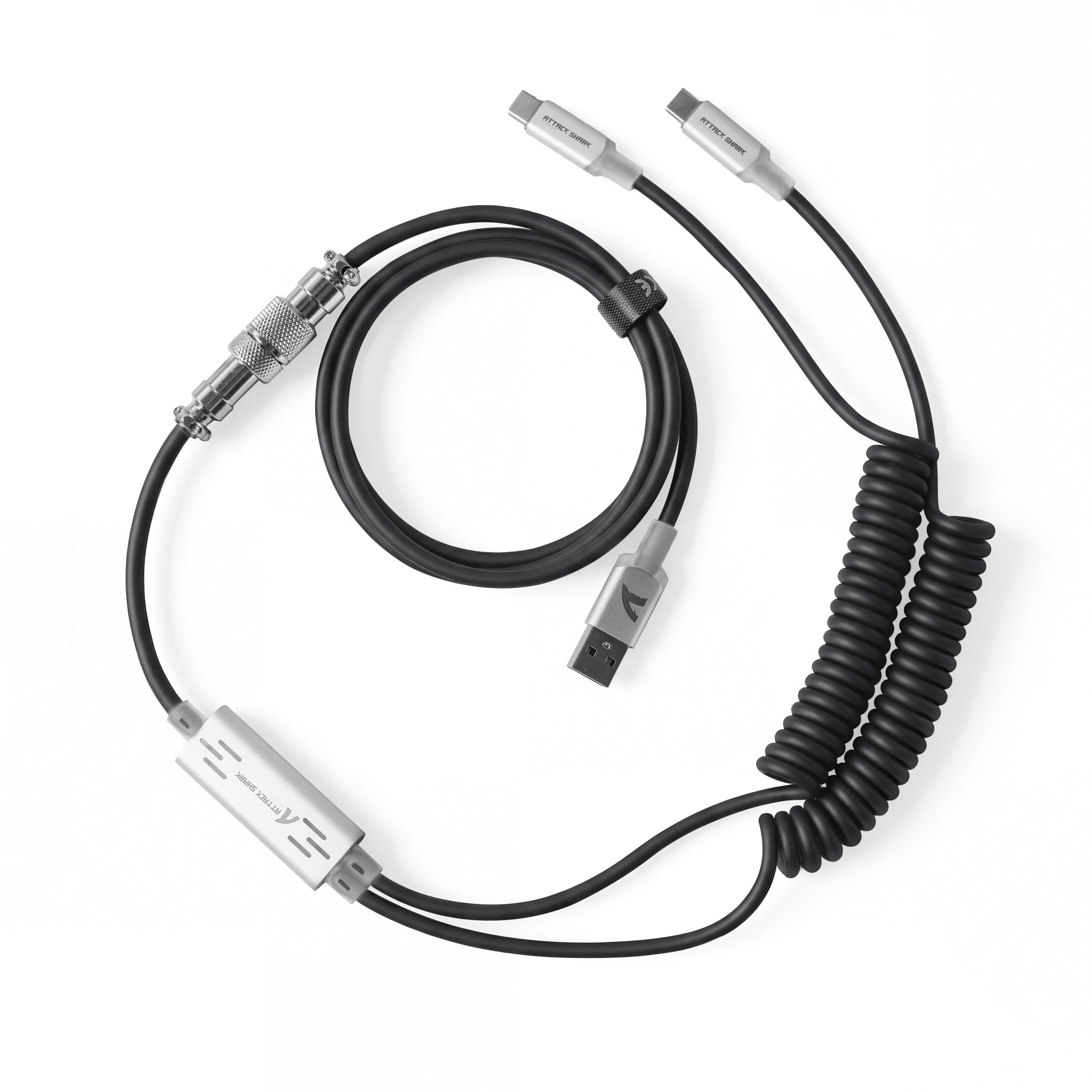 ATTACK SHARK C08 Cable de aviación personalizado 2 en 1 para teclados magnéticos de 8 kHz