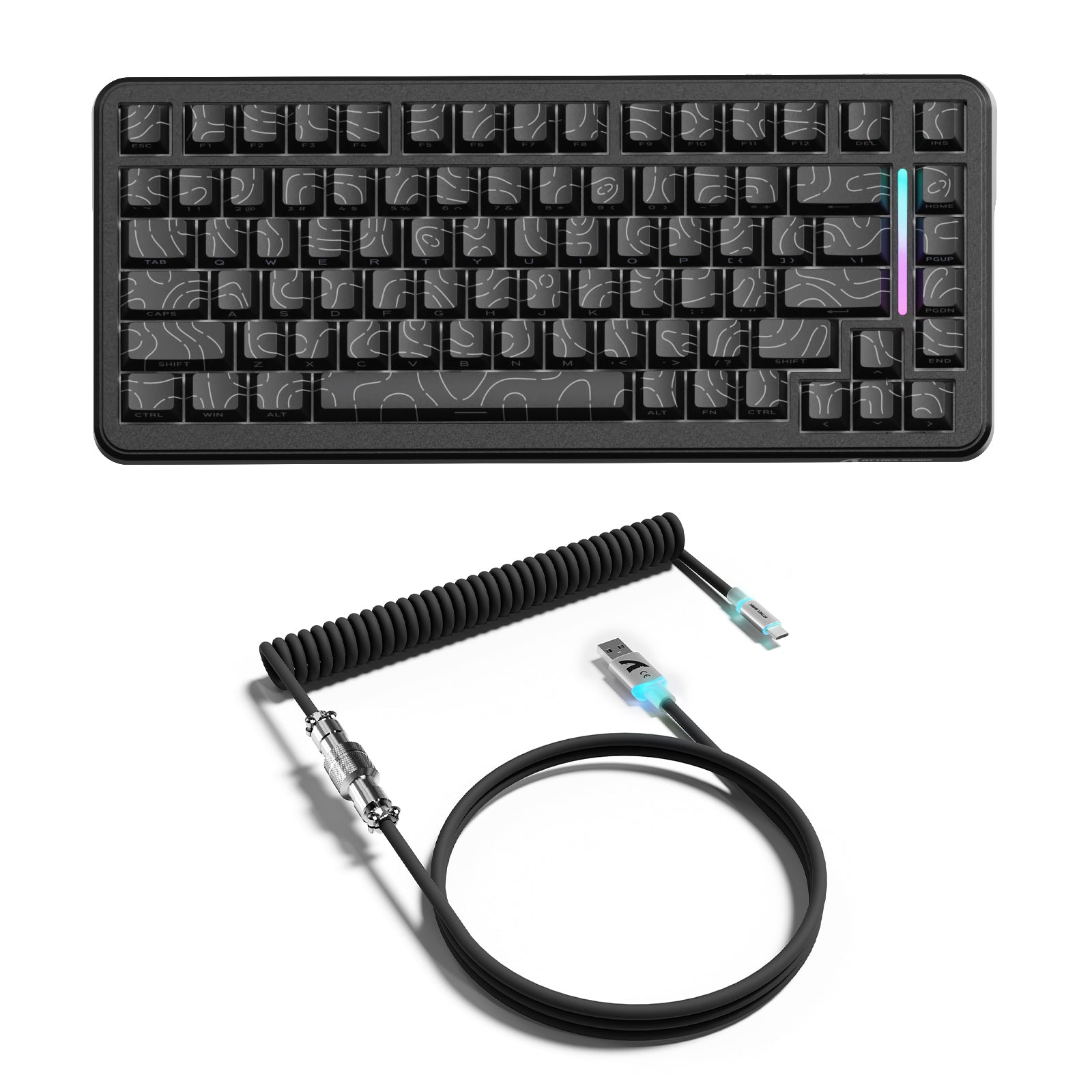 Teclado magnético ATTACK SHARK X82PRO HE con cable en espiral C01Ultra RGB