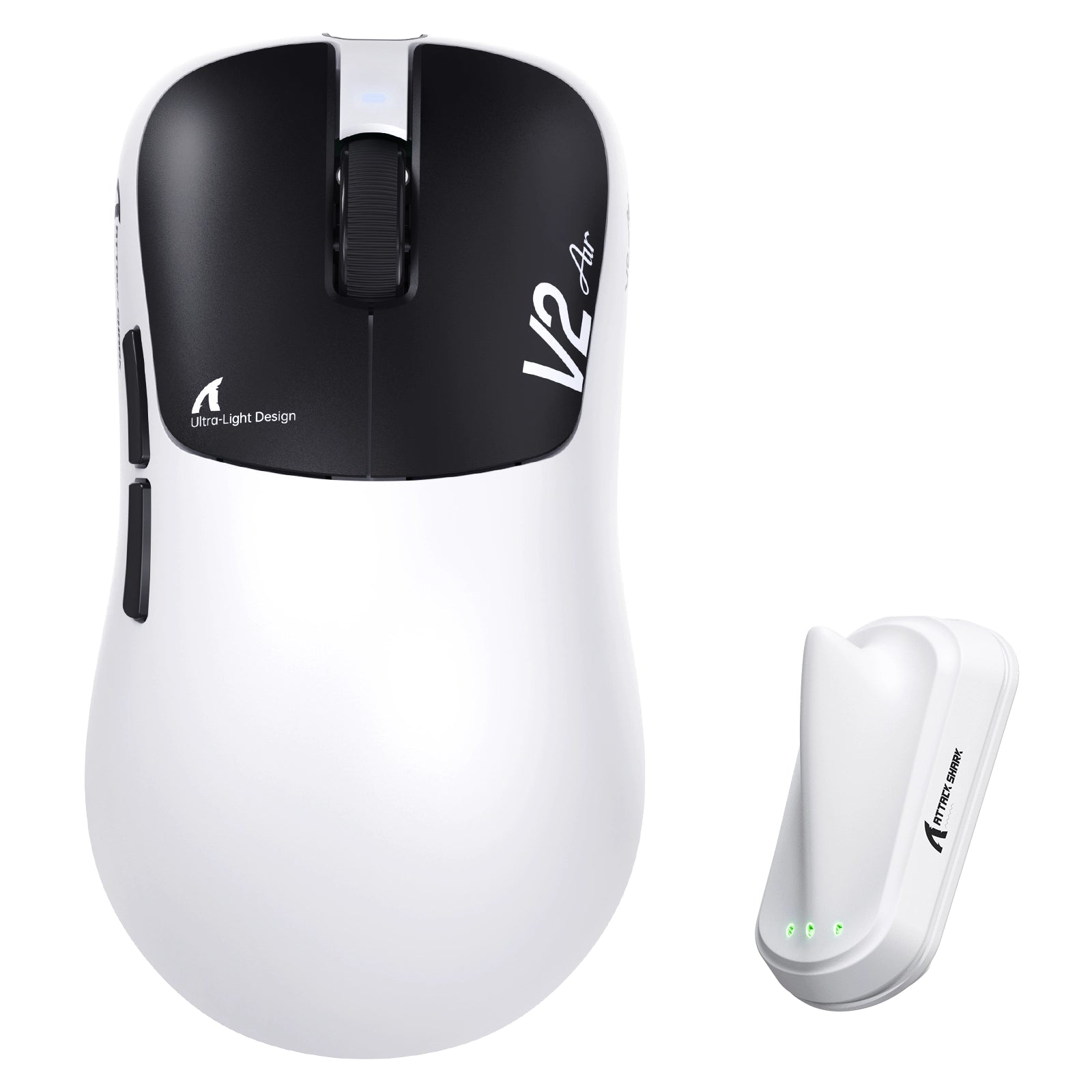 ATTACK SHARK V2 AIR PAW3955MAX Ratón inalámbrico ergonómico para gaming