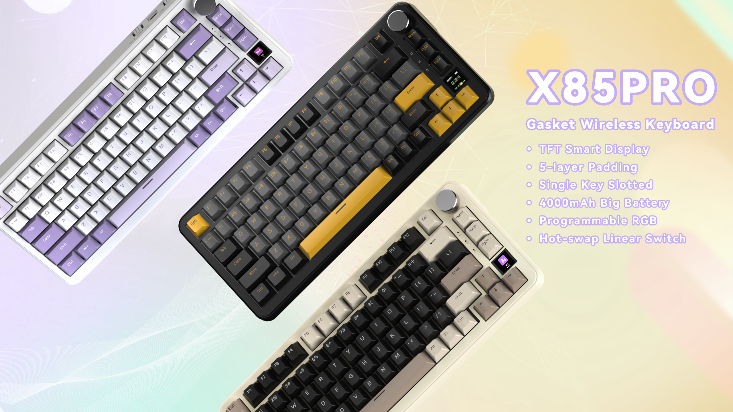 Teclado mecánico con junta de tres modos ATTACK SHARK X85PRO