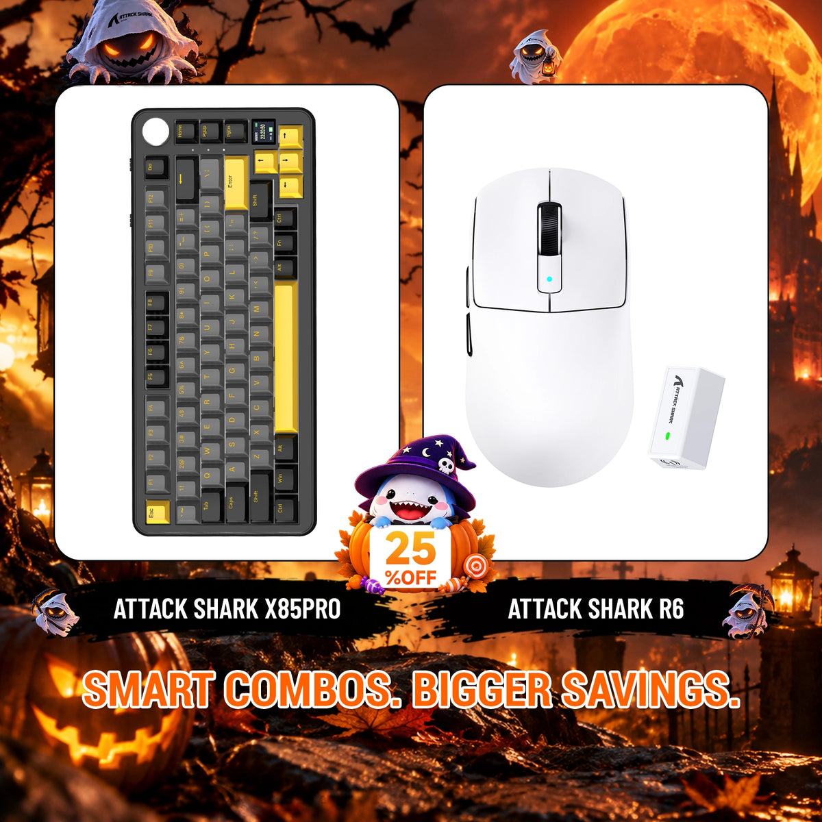 ATTACK SHARK X85 PRO: teclado mecánico con junta de tres modos + paquete de ratón inalámbrico para gaming R6