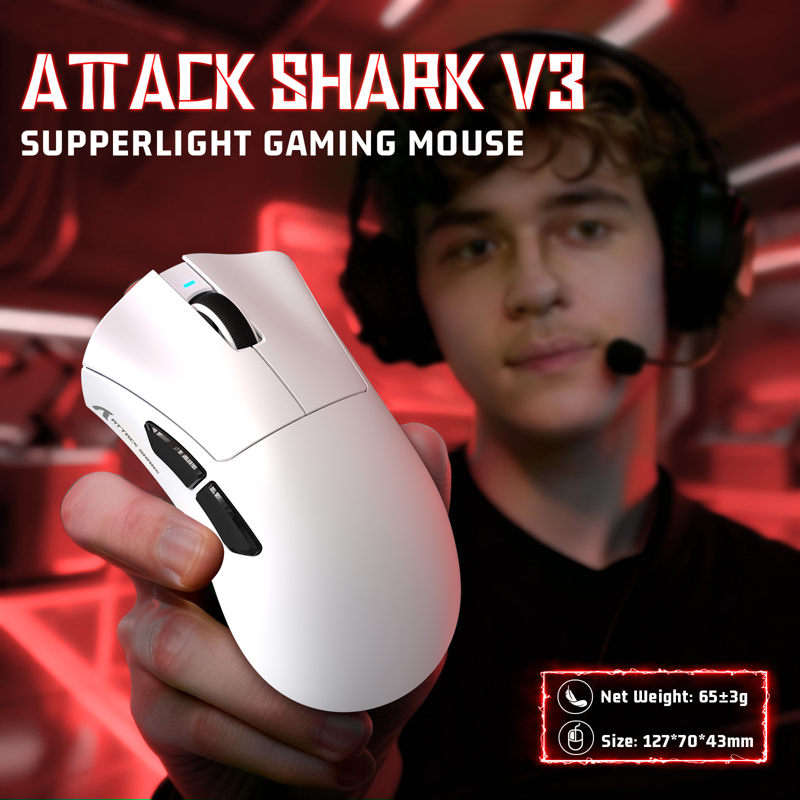 Ratón para juegos ultraligero de tres modos ATTACK SHARK V3