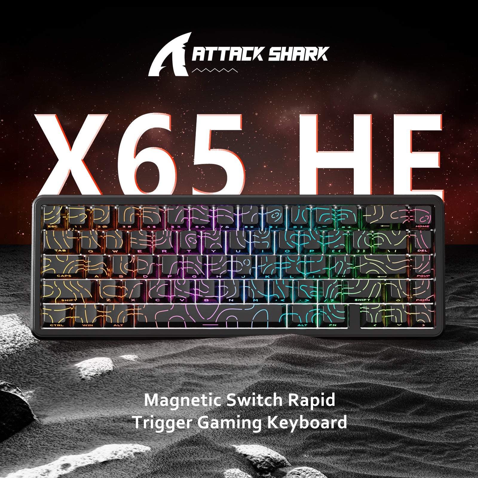 Teclado ATTACK SHARK X65 HE Rapid Trigger con interruptor magnético