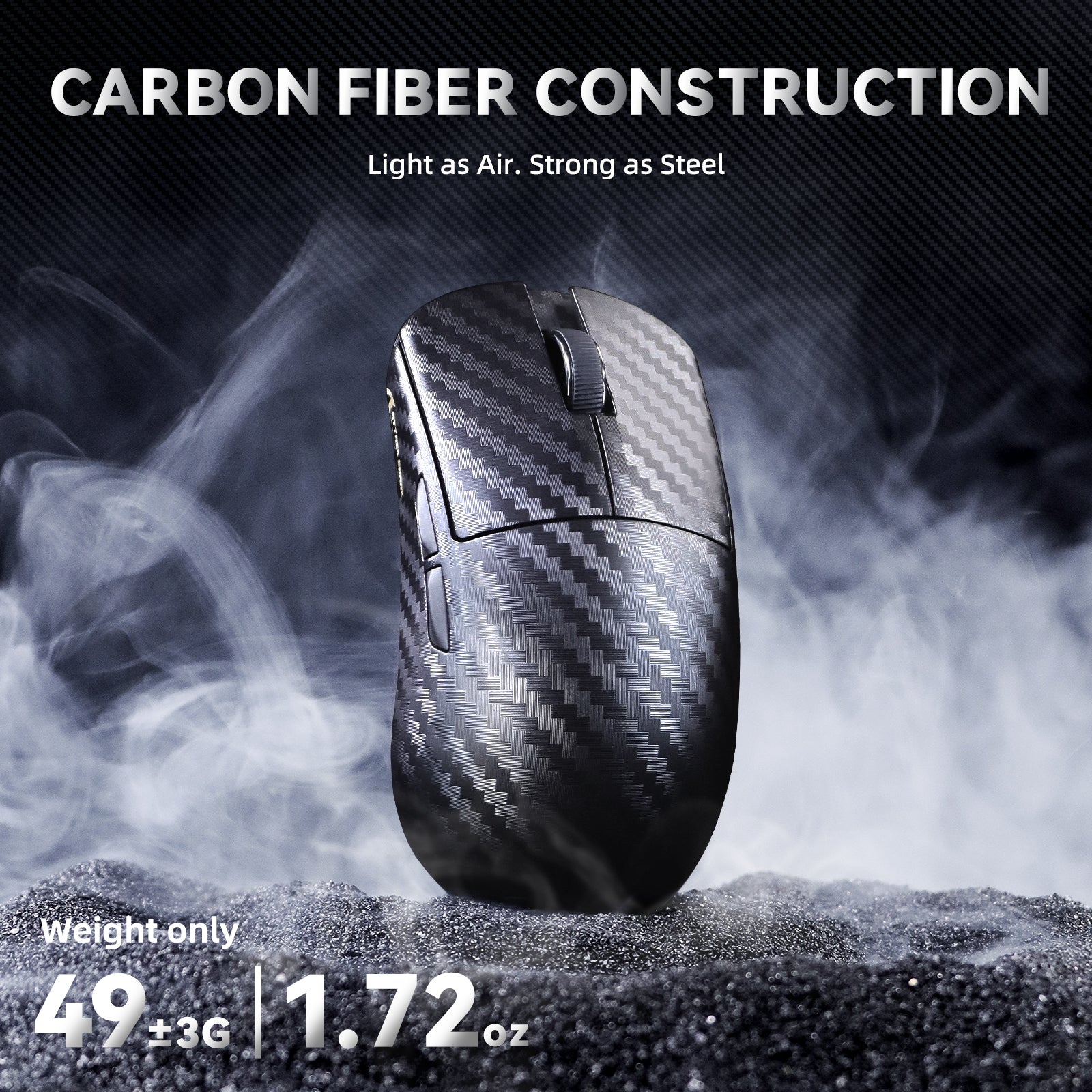 Ratón inalámbrico para juegos ATTACK SHARK R11 ULTRA de fibra de carbono 8K PAW3950MAX con cable C06 Ultra LED