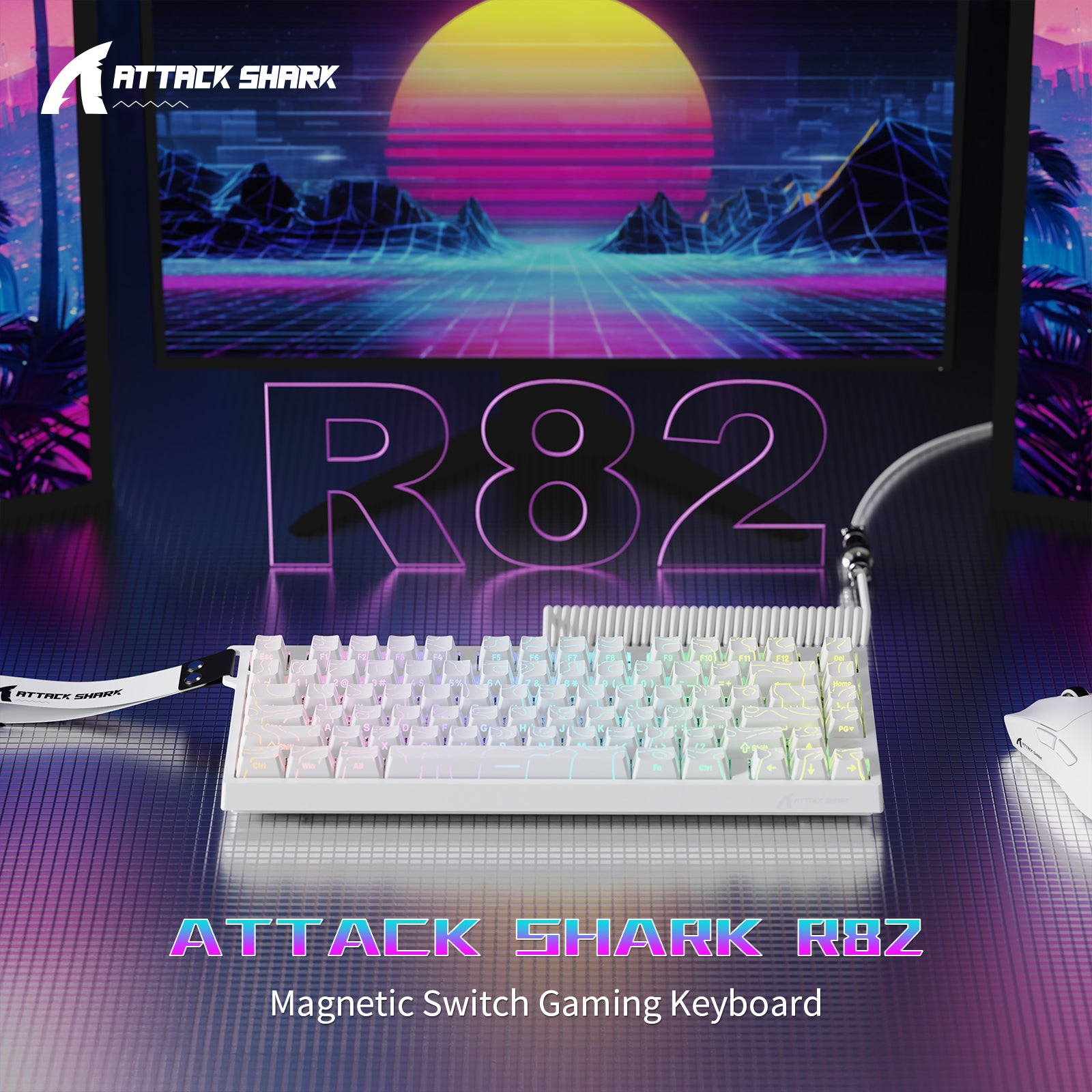 Teclado para juegos con cable ATTACK SHARK R82 HE (75%) y cable LED C01ULTRA