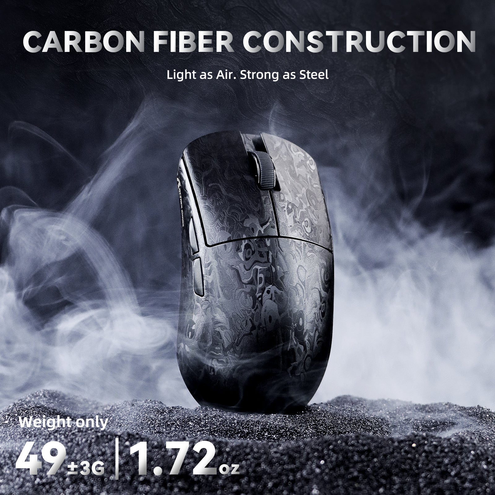 Ratón inalámbrico para juegos ATTACK SHARK R11 ULTRA de fibra de carbono 8K PAW3950MAX con cable C06 Ultra LED