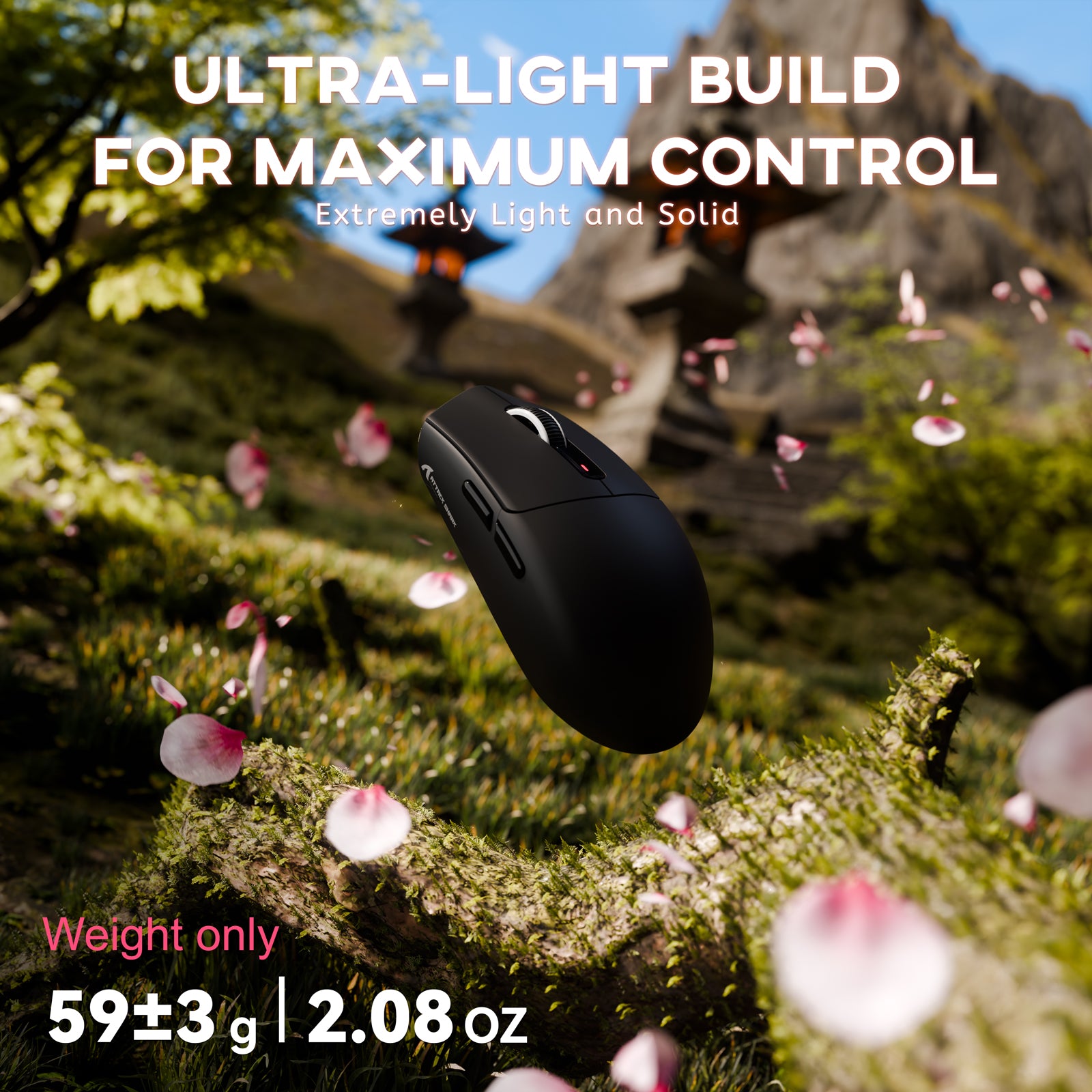 ATTACK SHARK G3 Ratón inalámbrico para juegos trimodo 25000 DPI Ultraligero