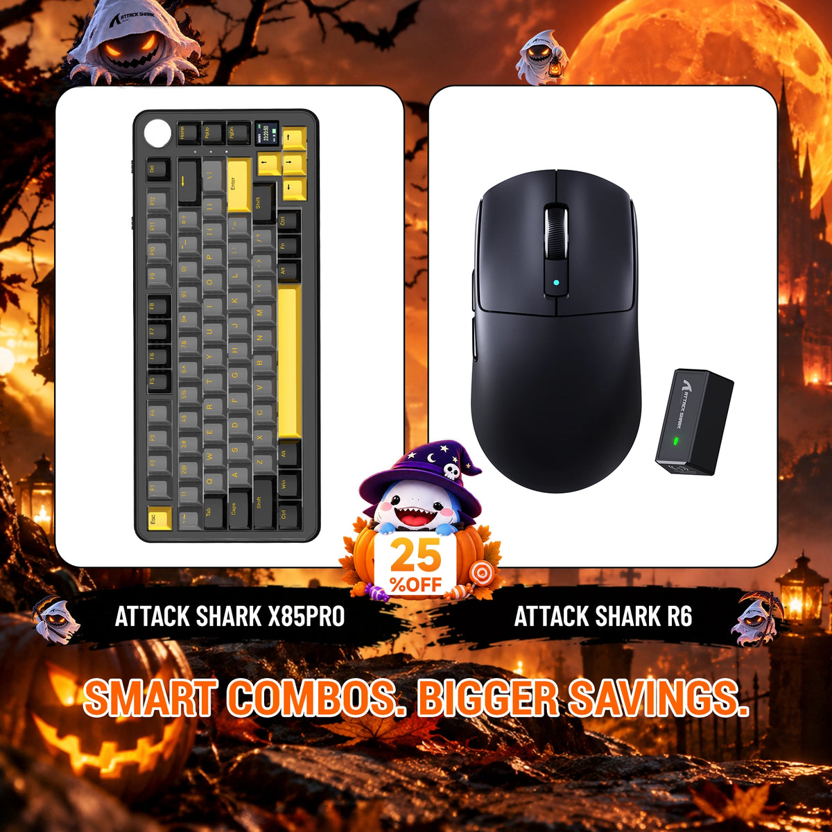 ATTACK SHARK X85 PRO: teclado mecánico con junta de tres modos + paquete de ratón inalámbrico para gaming R6