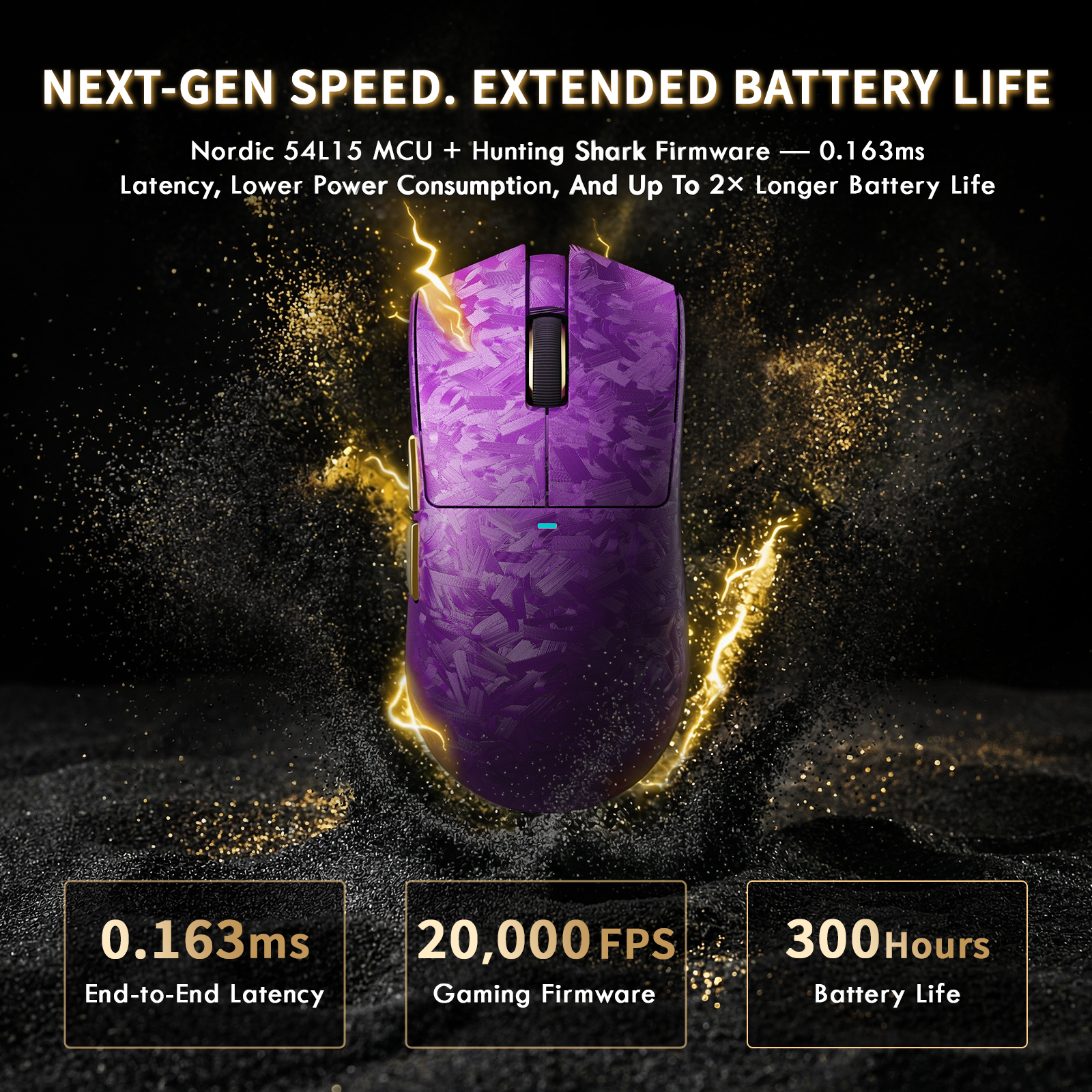 Ratón inalámbrico para juegos ATTACK SHARK X11 ULTRA de fibra de carbono con cable LED C06 Ultra