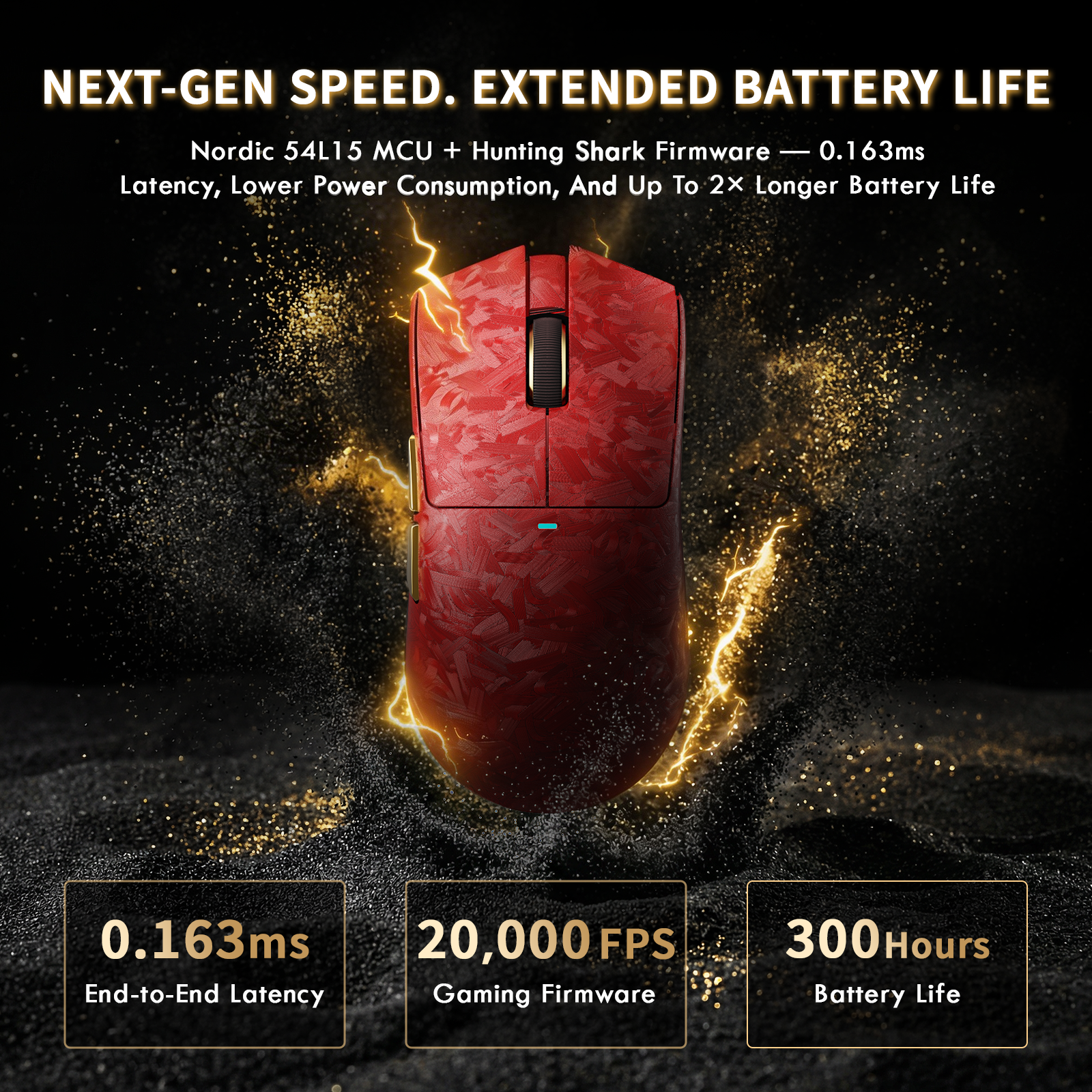 Ratón inalámbrico para juegos ATTACK SHARK X11 ULTRA de fibra de carbono con cable LED C06 Ultra