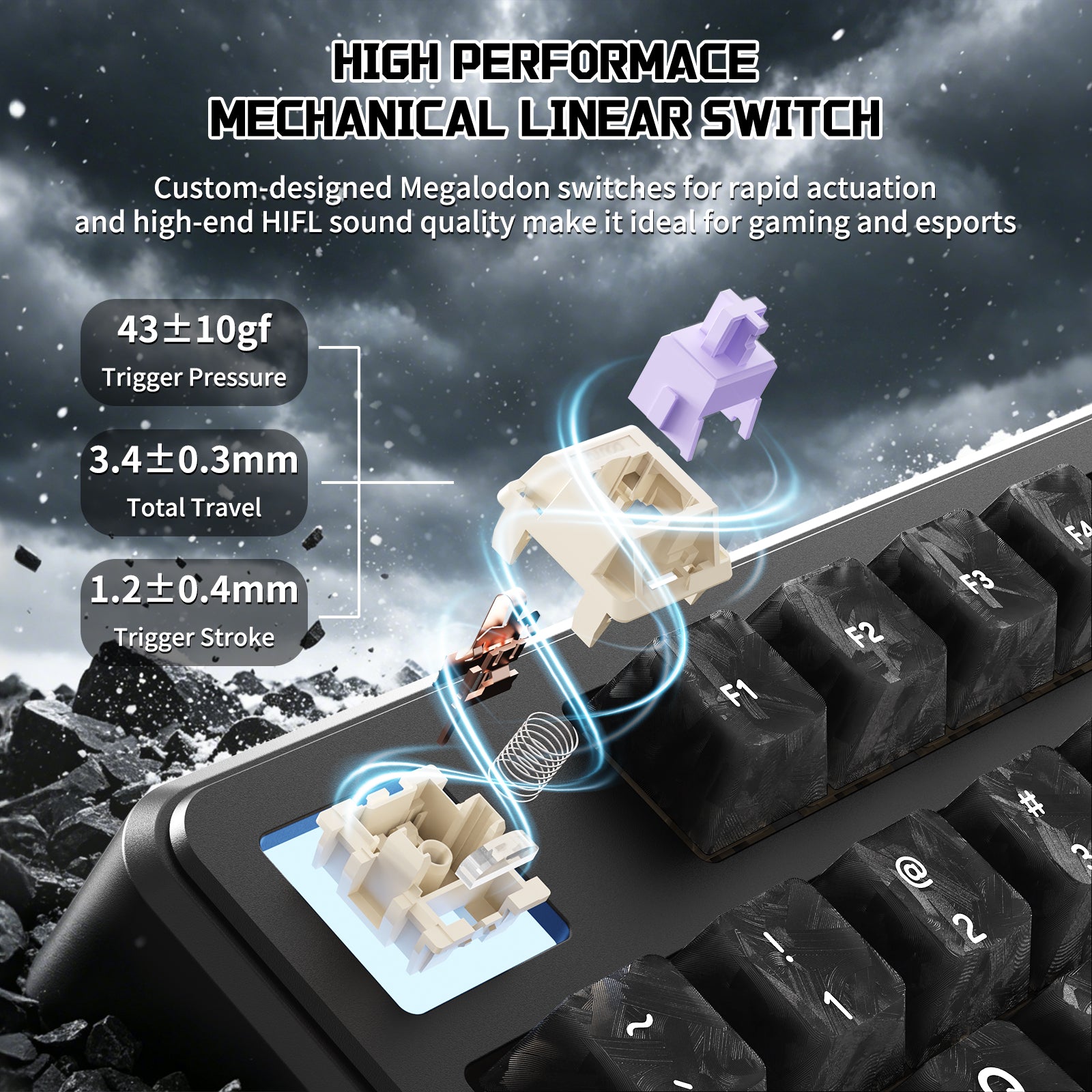 Teclado mecánico inalámbrico ATTACK SHARK X87 ULTRA con receptor inalámbrico 8K