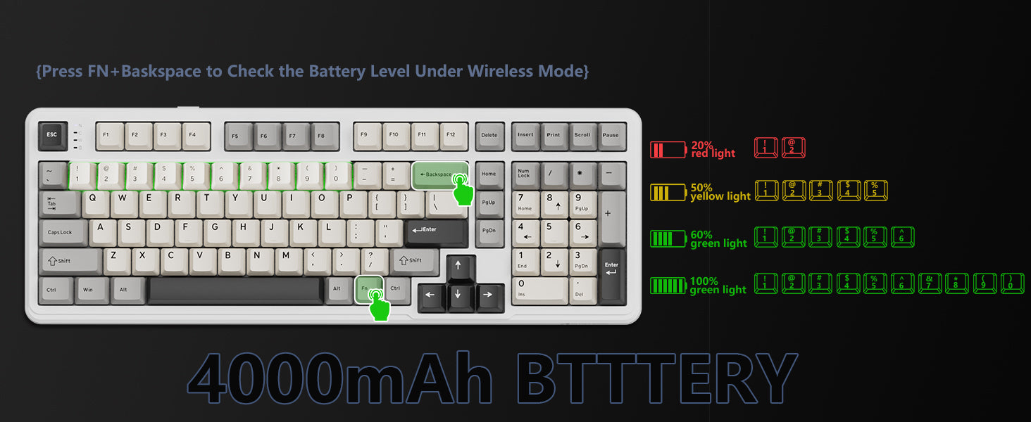 Teclado mecánico inalámbrico de tamaño completo ATTACK SHARK X98