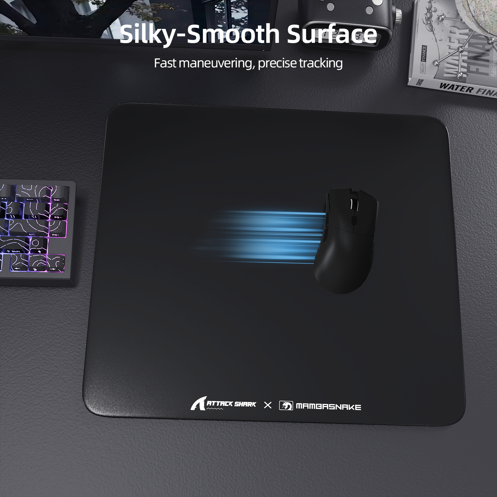 Alfombrilla de ratón para juegos ATTACK SHARK CM05 de vidrio templado