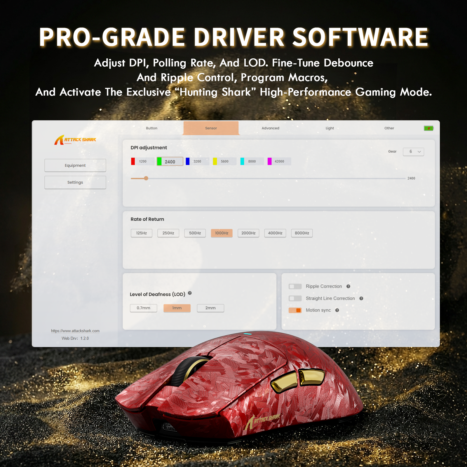 Ratón inalámbrico para juegos ATTACK SHARK X11 ULTRA de fibra de carbono con cable LED C06 Ultra