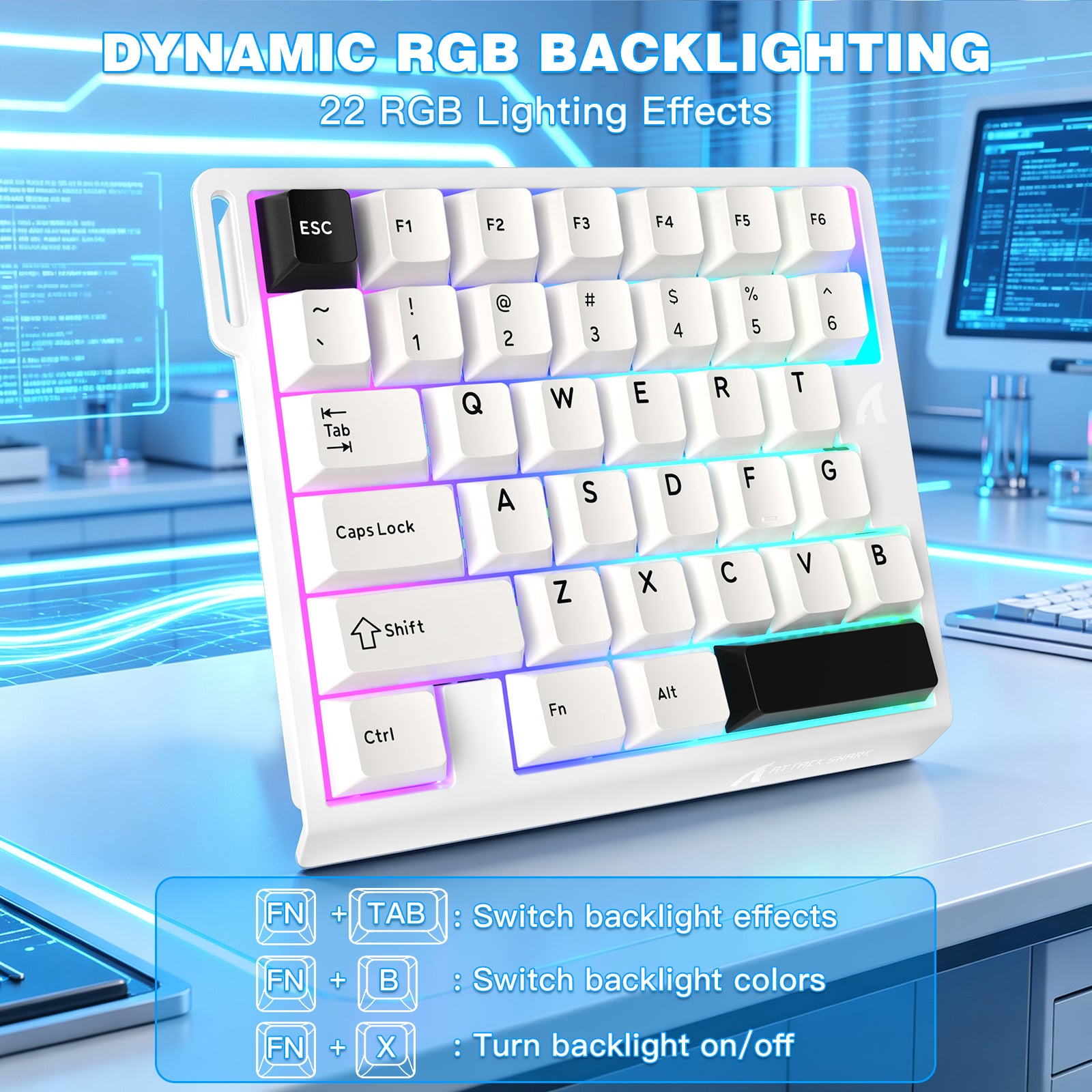 Teclado con interruptor magnético de una mano ATTACK SHARK M36 HE