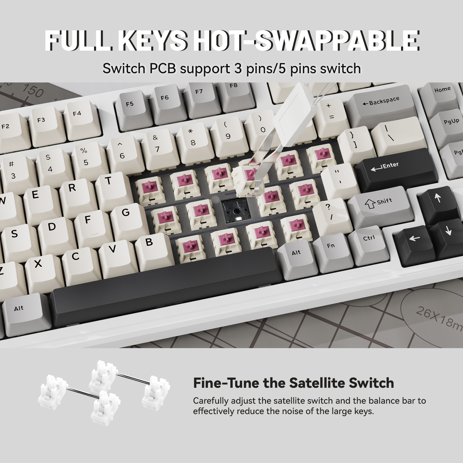 Teclado mecánico inalámbrico de tamaño completo ATTACK SHARK X98