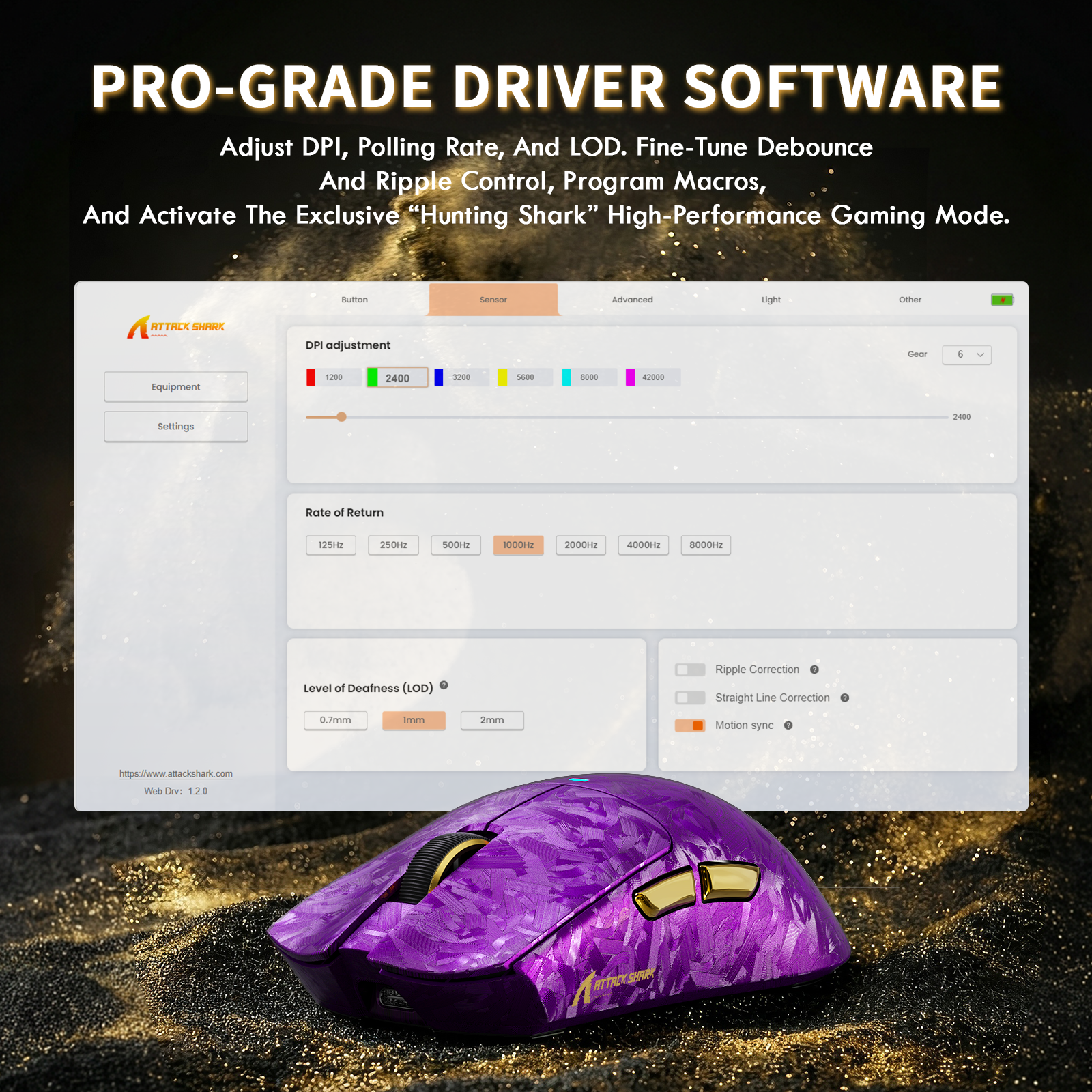Ratón inalámbrico para juegos ATTACK SHARK X11 ULTRA de fibra de carbono con cable LED C06 Ultra