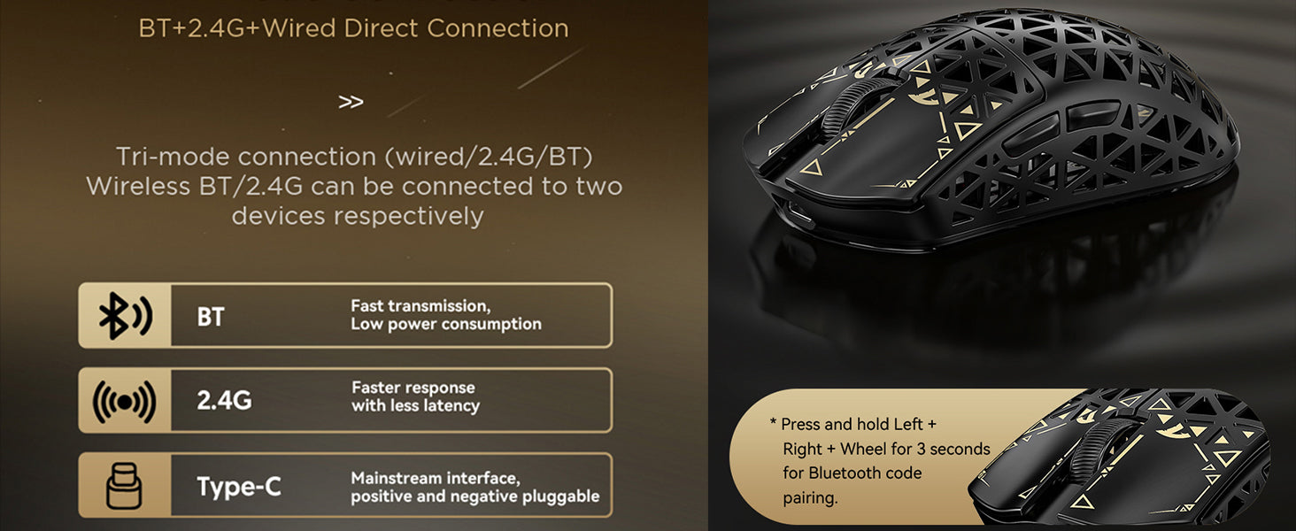 Ratón inalámbrico para juegos ATTACK SHARK R5 Ultra Carbon Fiber 8K PAW3950MAX
