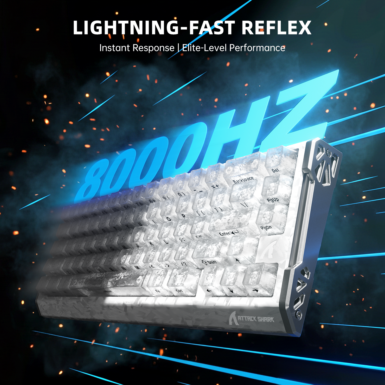 ATTACK SHARK R68 HE Teclado de fibra de carbono con gatillo rápido e interruptor magnético