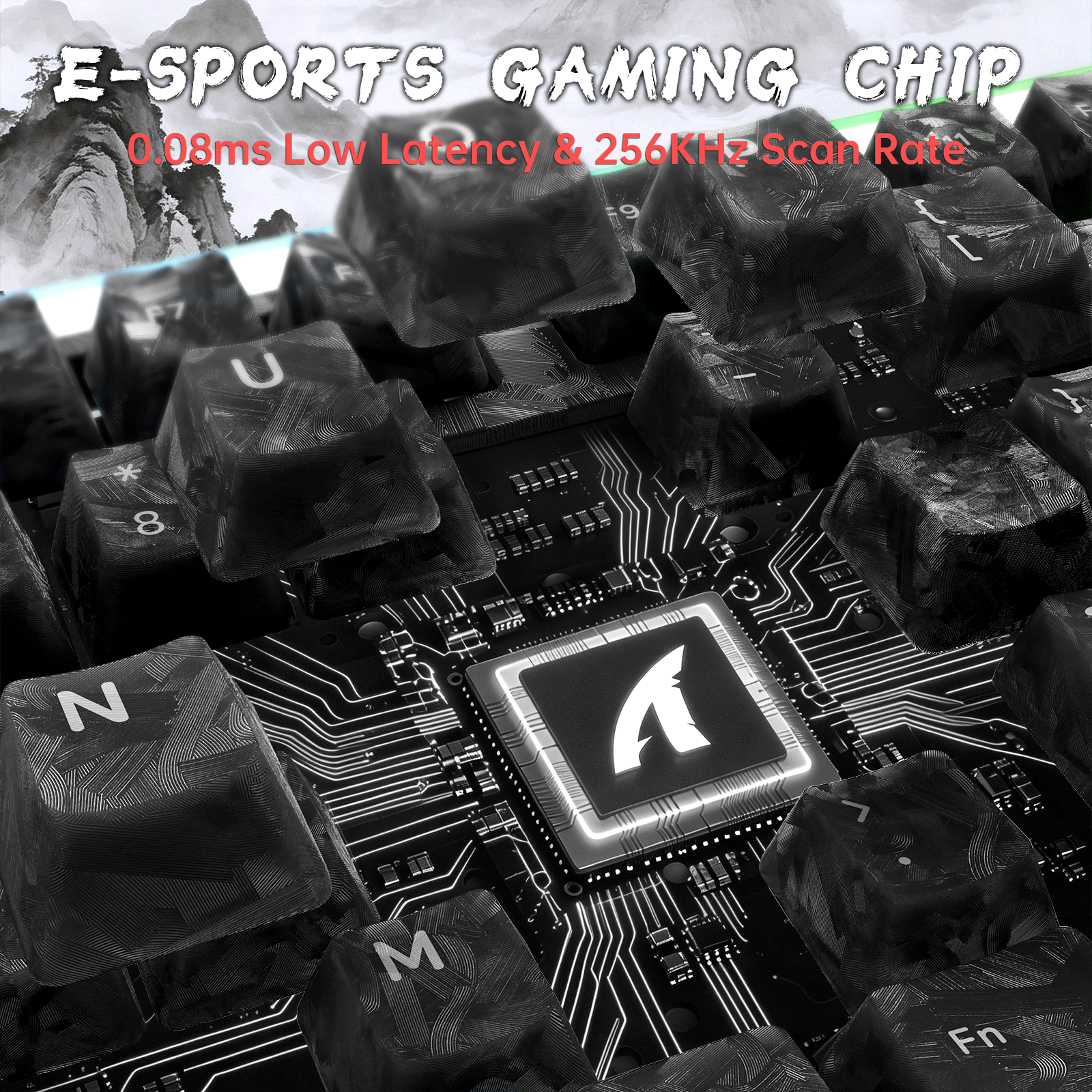 Teclado con cable ATTACK SHARK R98 HE de fibra de carbono, gatillo rápido, interruptor magnético y cable en espiral C01 Ultra RGB
