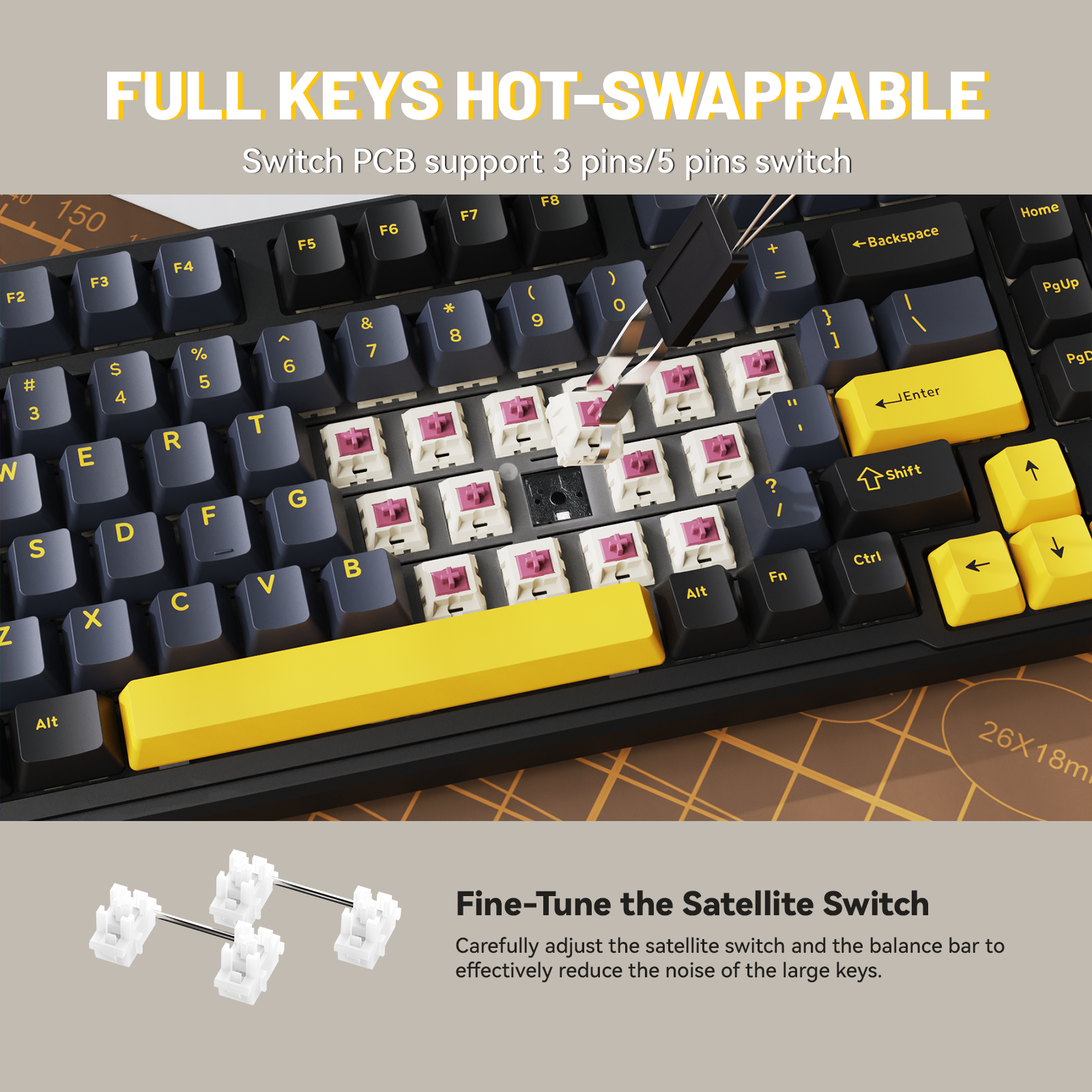 Teclado mecánico inalámbrico de tamaño completo ATTACK SHARK X98