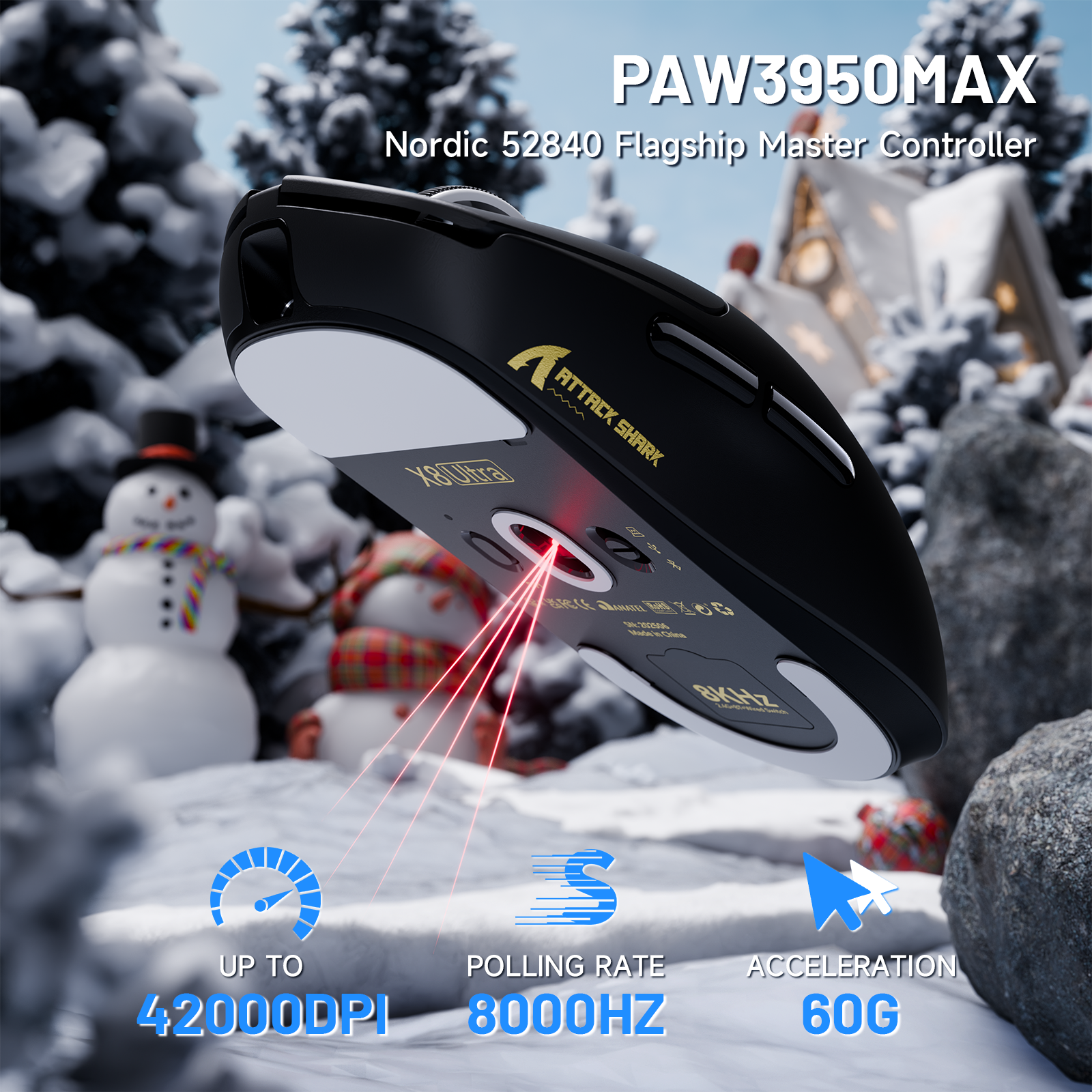 Ratón inalámbrico para juegos ATTACK SHARK X8 Ultra trimodo con cable C06 Ultra