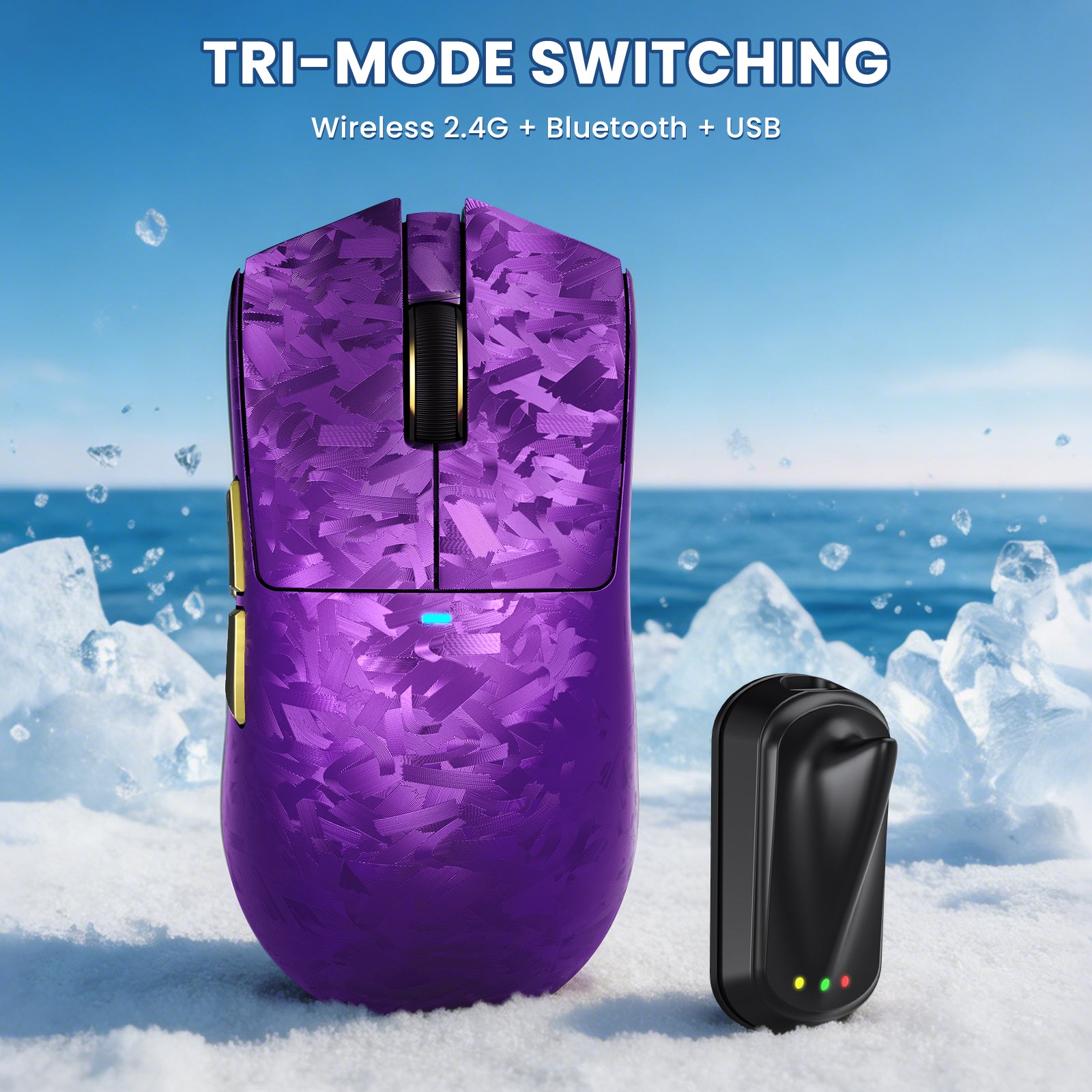 Paquete gaming ATTACK SHARK R68 HE & X11 ULTRA de fibra de carbono con cable en espiral C01 ULTRA