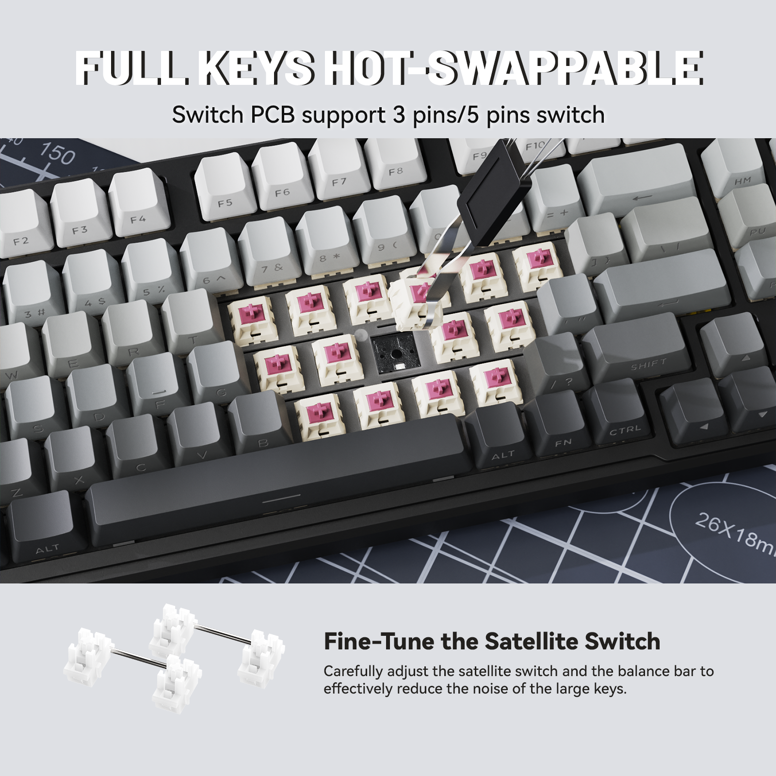 Teclado mecánico inalámbrico de tamaño completo ATTACK SHARK X98