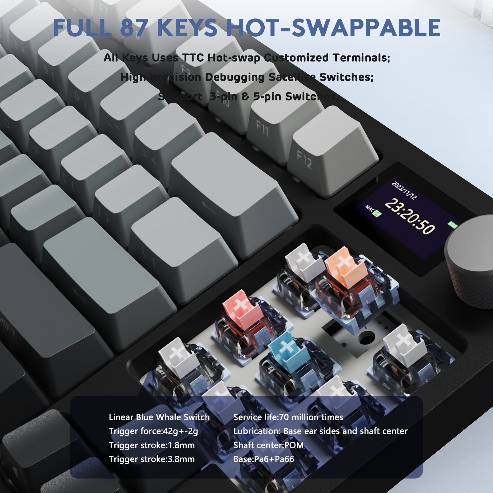 Teclado mecánico inalámbrico ATTACK SHARK K86PRO