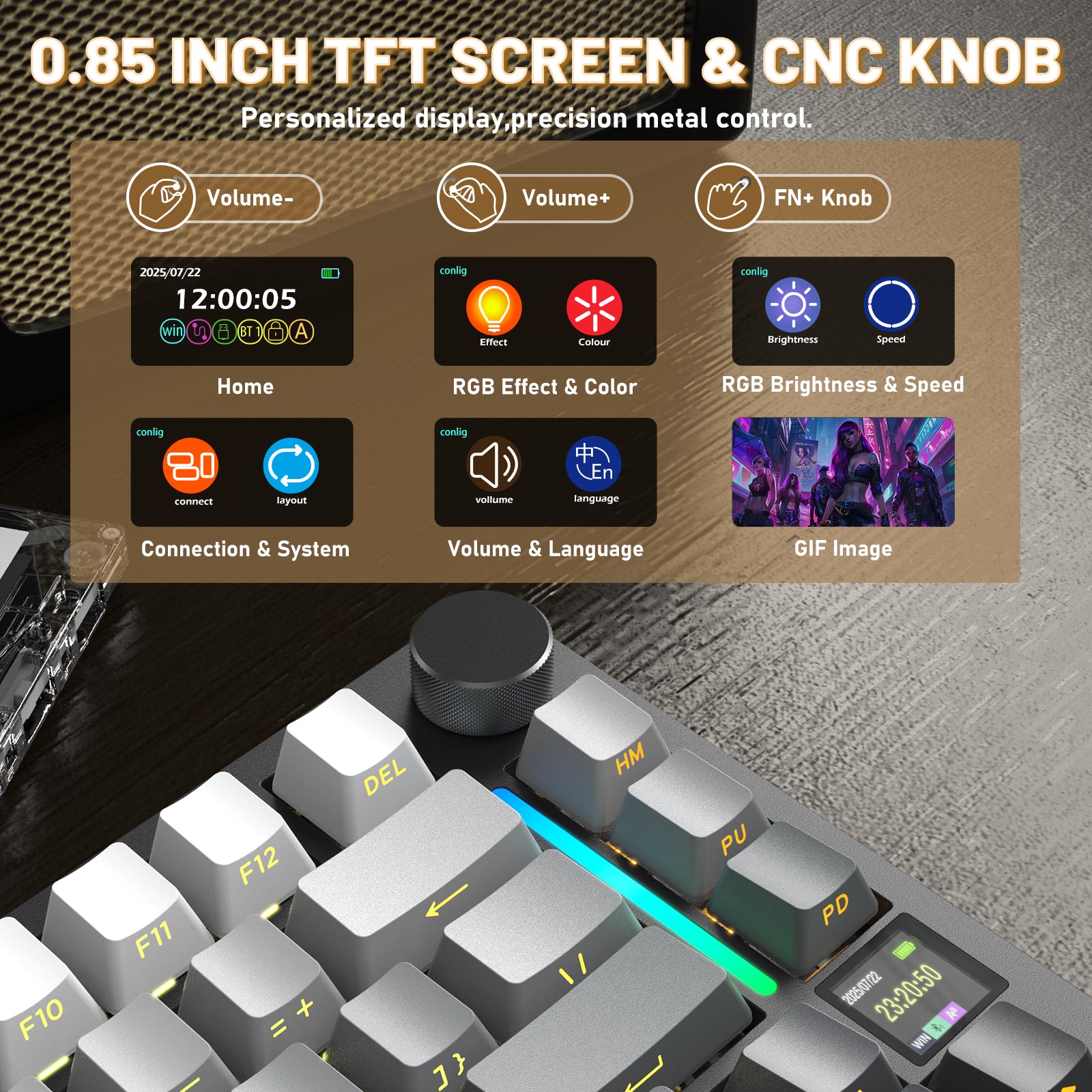 Teclado mecánico ATTACK SHARK X820ULTRA con cable en espiral C01ULTRA