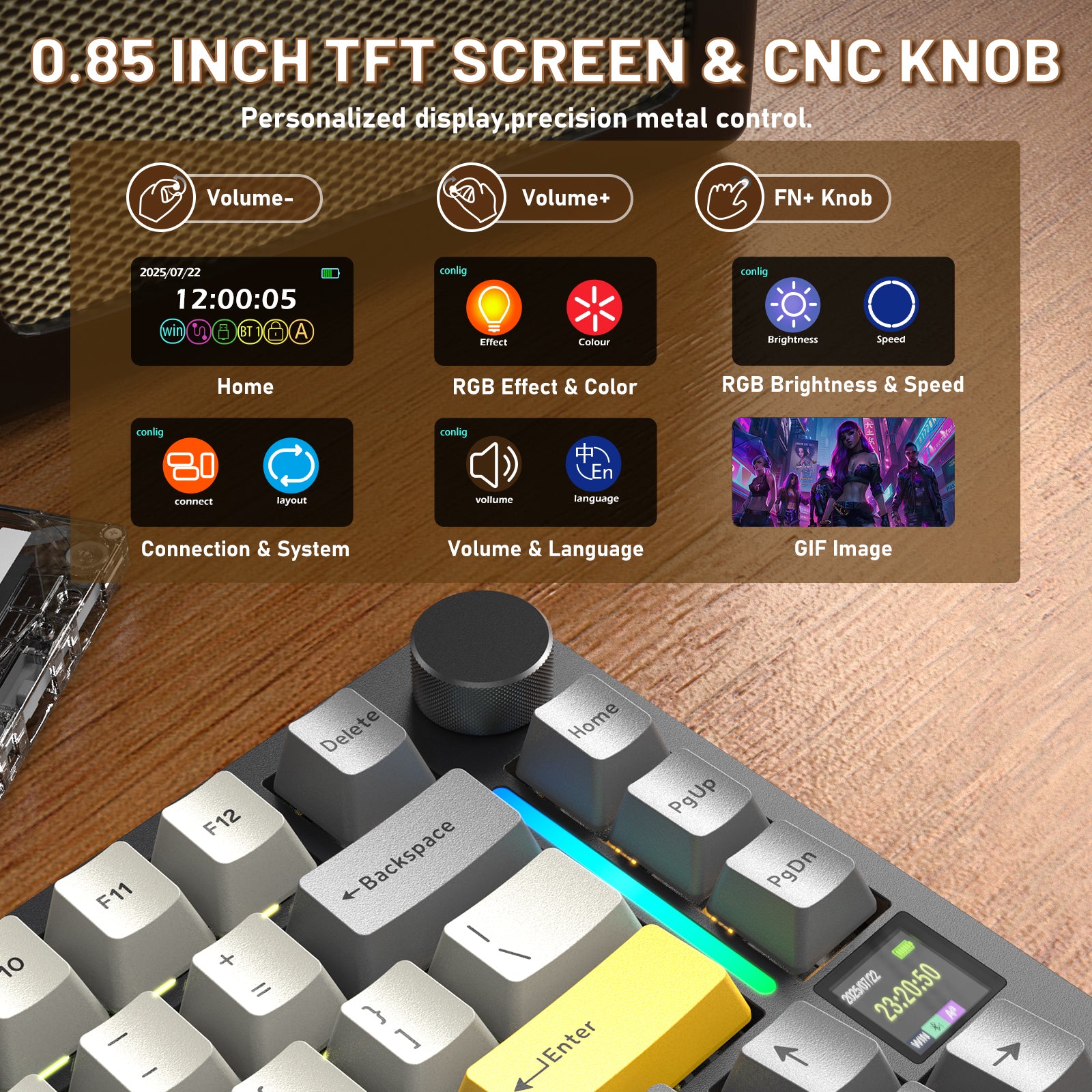 Teclado mecánico ATTACK SHARK X820ULTRA con cable en espiral C01ULTRA