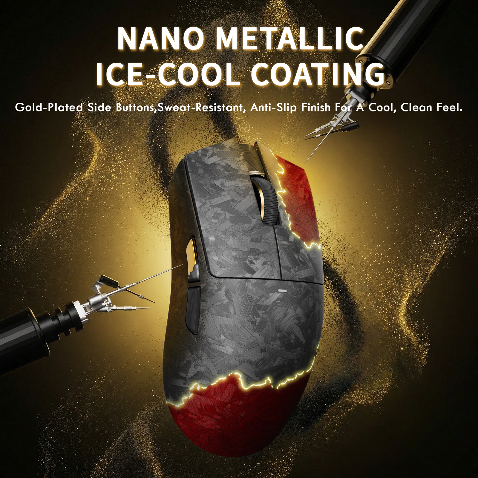 Ratón inalámbrico para juegos ATTACK SHARK X11 ULTRA de fibra de carbono con cable LED C06 Ultra