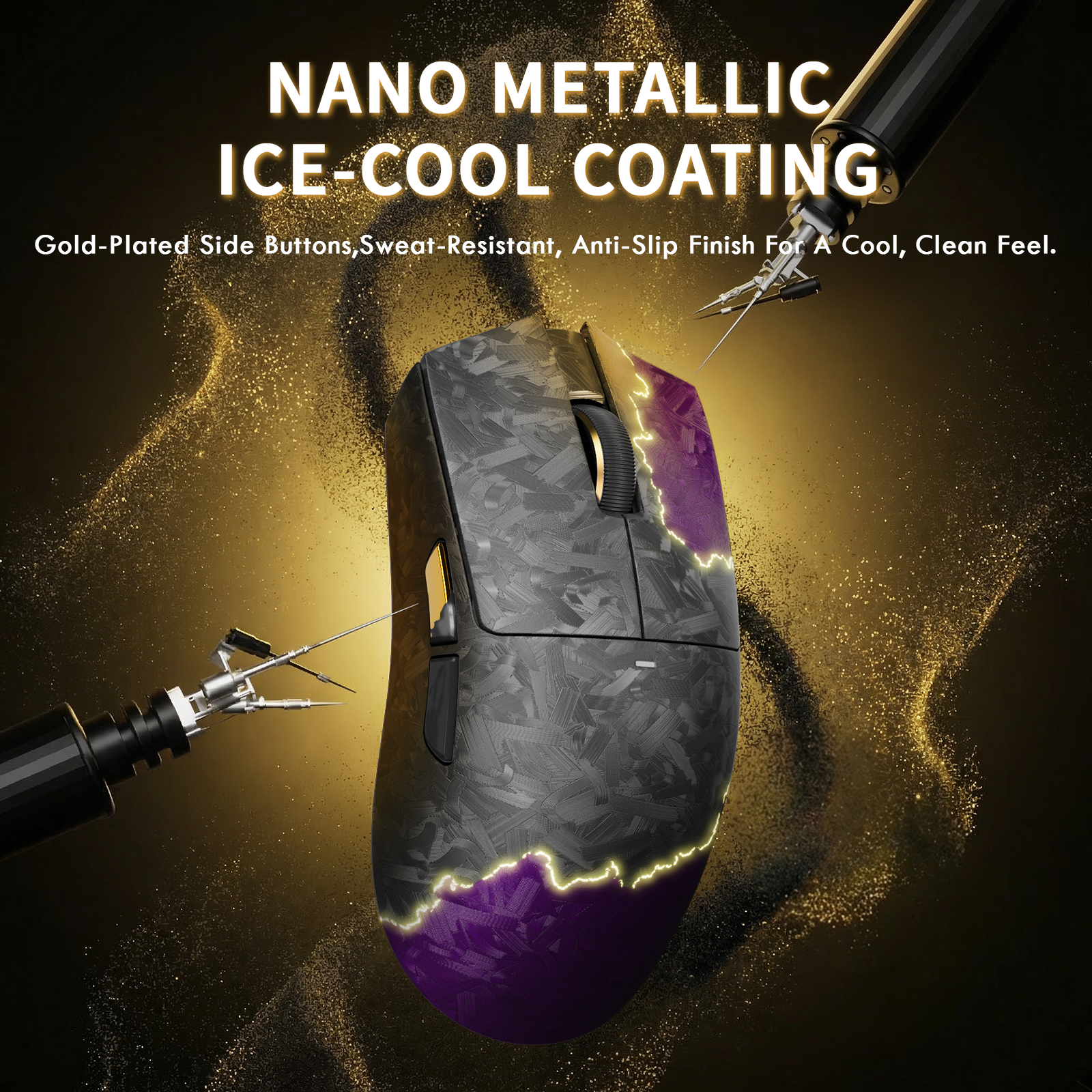 Ratón inalámbrico para juegos ATTACK SHARK X11 ULTRA de fibra de carbono con cable LED C06 Ultra