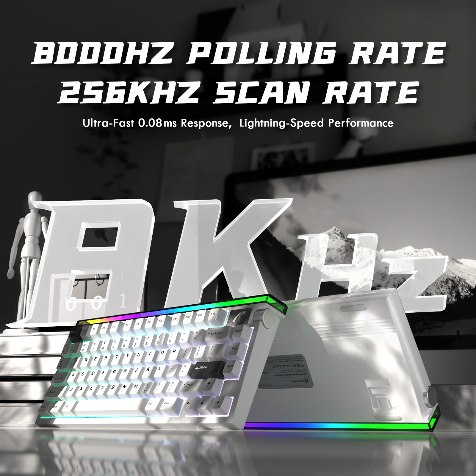 Teclado ATTACK SHARK R85 HE Rapid Trigger con interruptor magnético y caja de luz personalizada