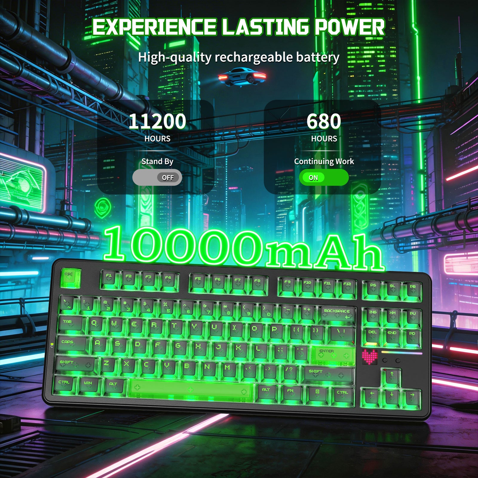 Teclado mecánico inalámbrico ATTACK SHARK X87 ULTRA con receptor inalámbrico 8K