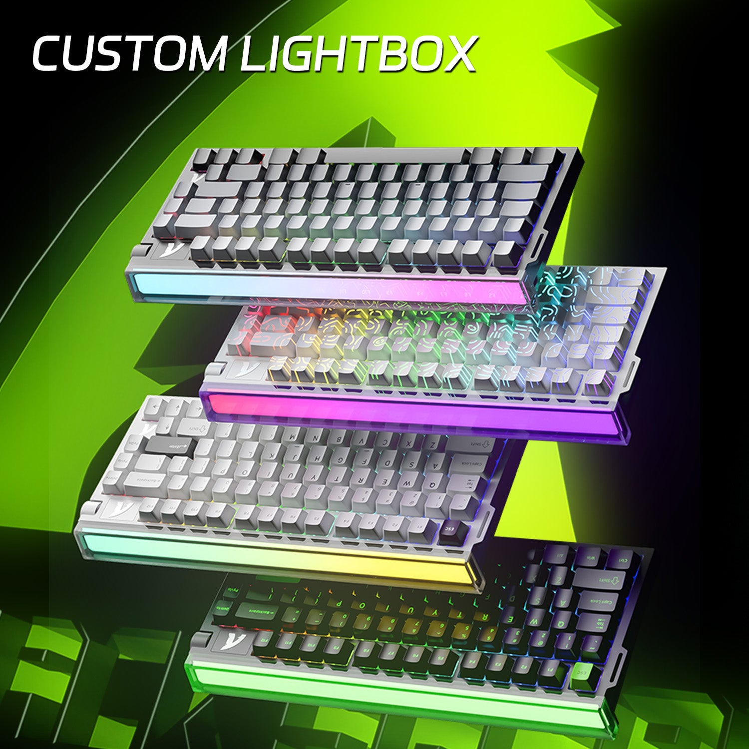 Teclado de gatillo rápido ATTACK SHARK R85 HE con interruptor magnético y caja de luz personalizada