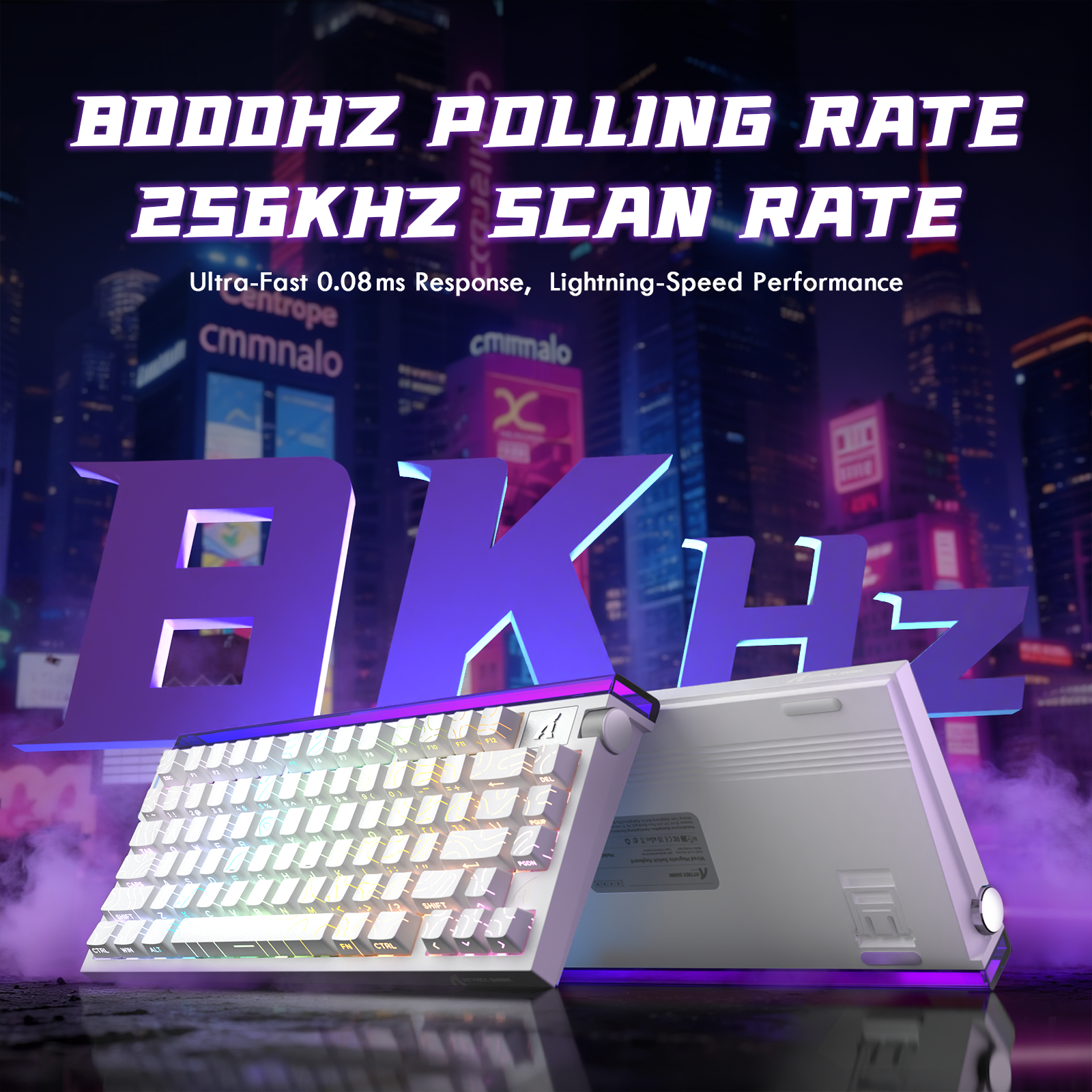 Teclado de gatillo rápido ATTACK SHARK R85 HE con interruptor magnético y caja de luz personalizada