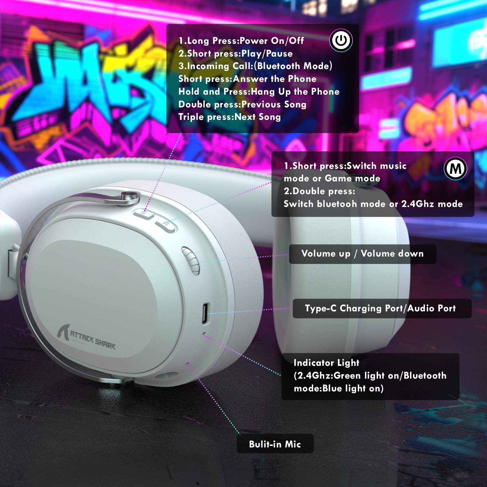 ATTACK SHARK L30PRO Wireless Gaming Headset