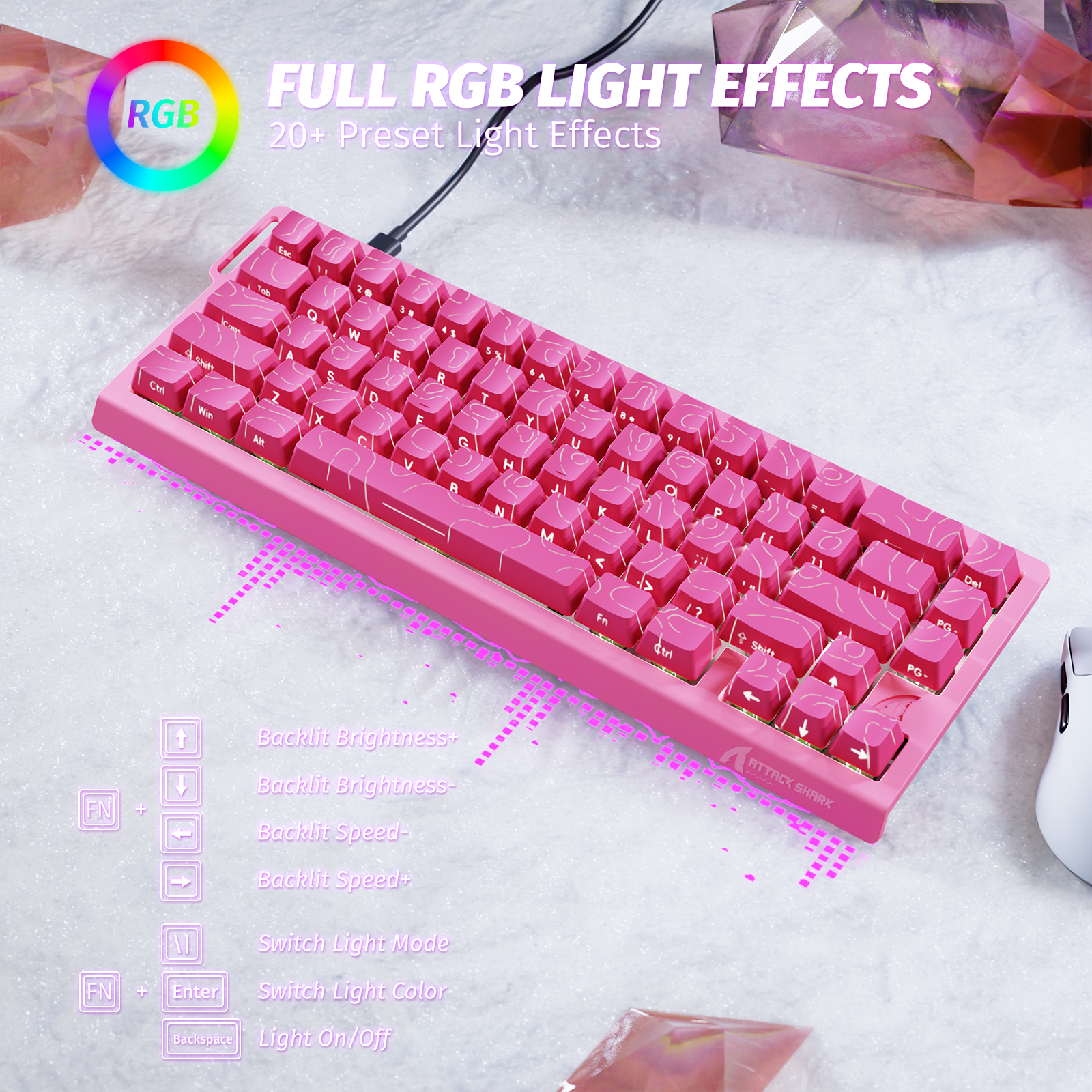 ATTACK SHARK X68 HE Teclado de Disparo Rápido con Interruptor Magnético