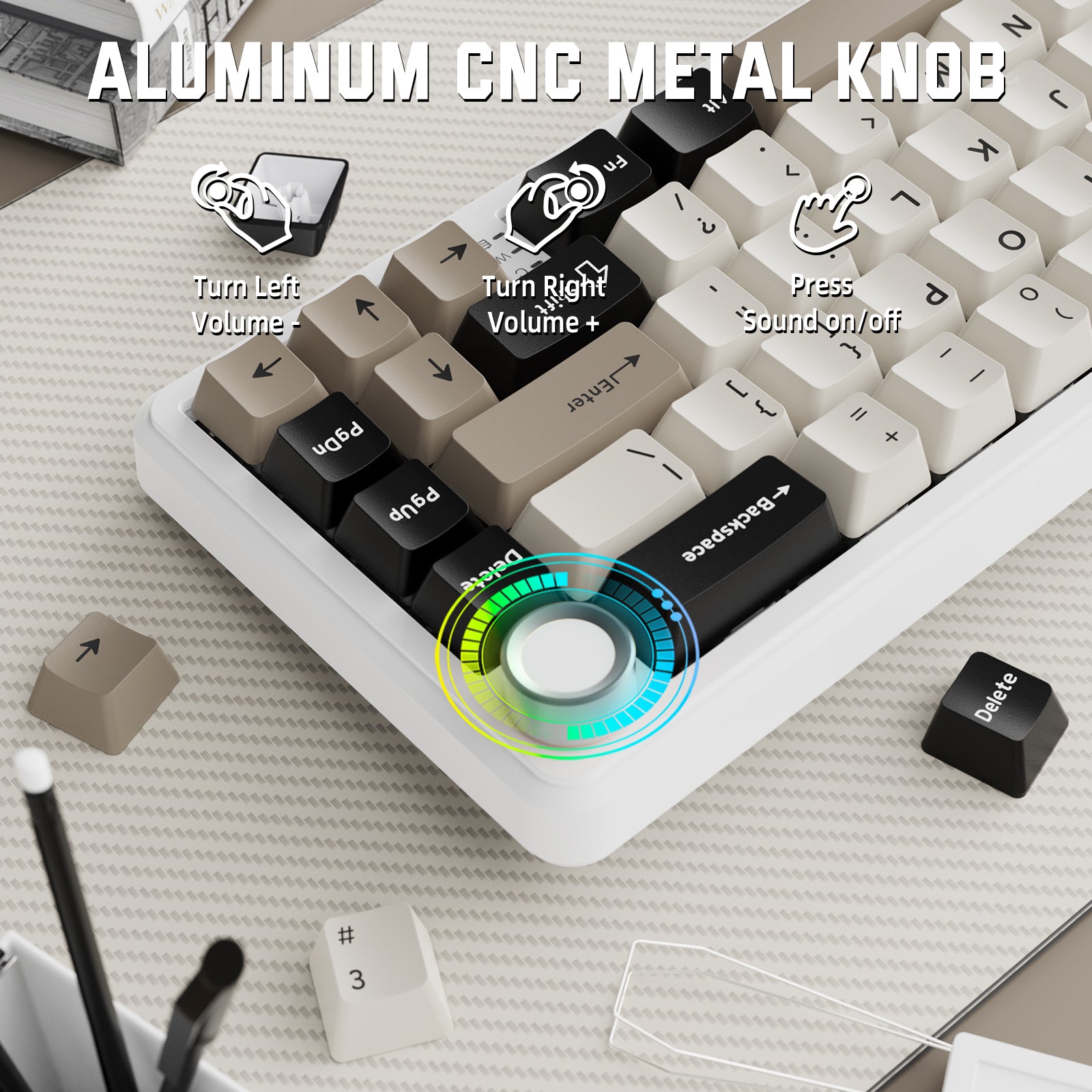 Teclado mecánico inalámbrico ATTACK SHARK X66 con teclas PBT impresas en el lateral