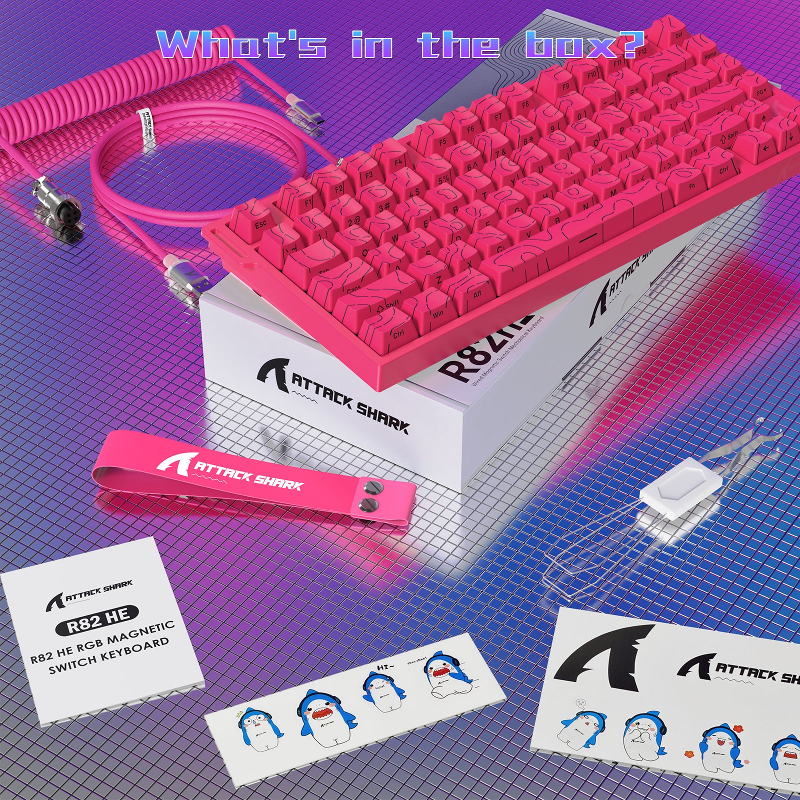 Teclado para juegos con cable ATTACK SHARK R82 HE (75%) y cable LED C01ULTRA