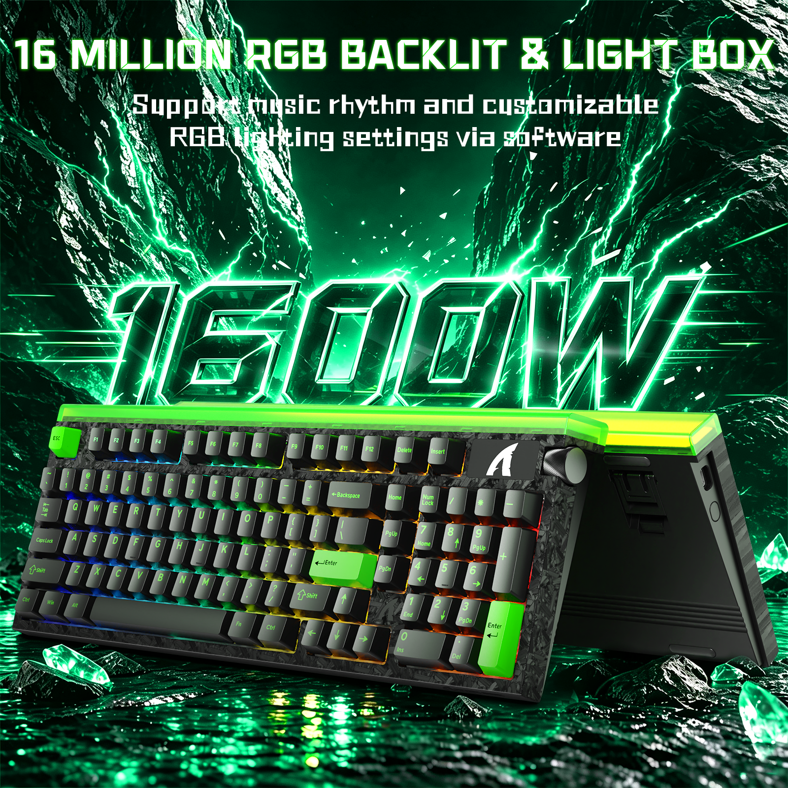 Teclado con cable ATTACK SHARK R98 HE de fibra de carbono, gatillo rápido, interruptor magnético y cable en espiral C01 Ultra RGB