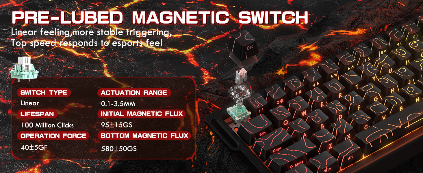 Teclado inalámbrico de activación rápida con cable en espiral ATTACK SHARK X68PRO HE