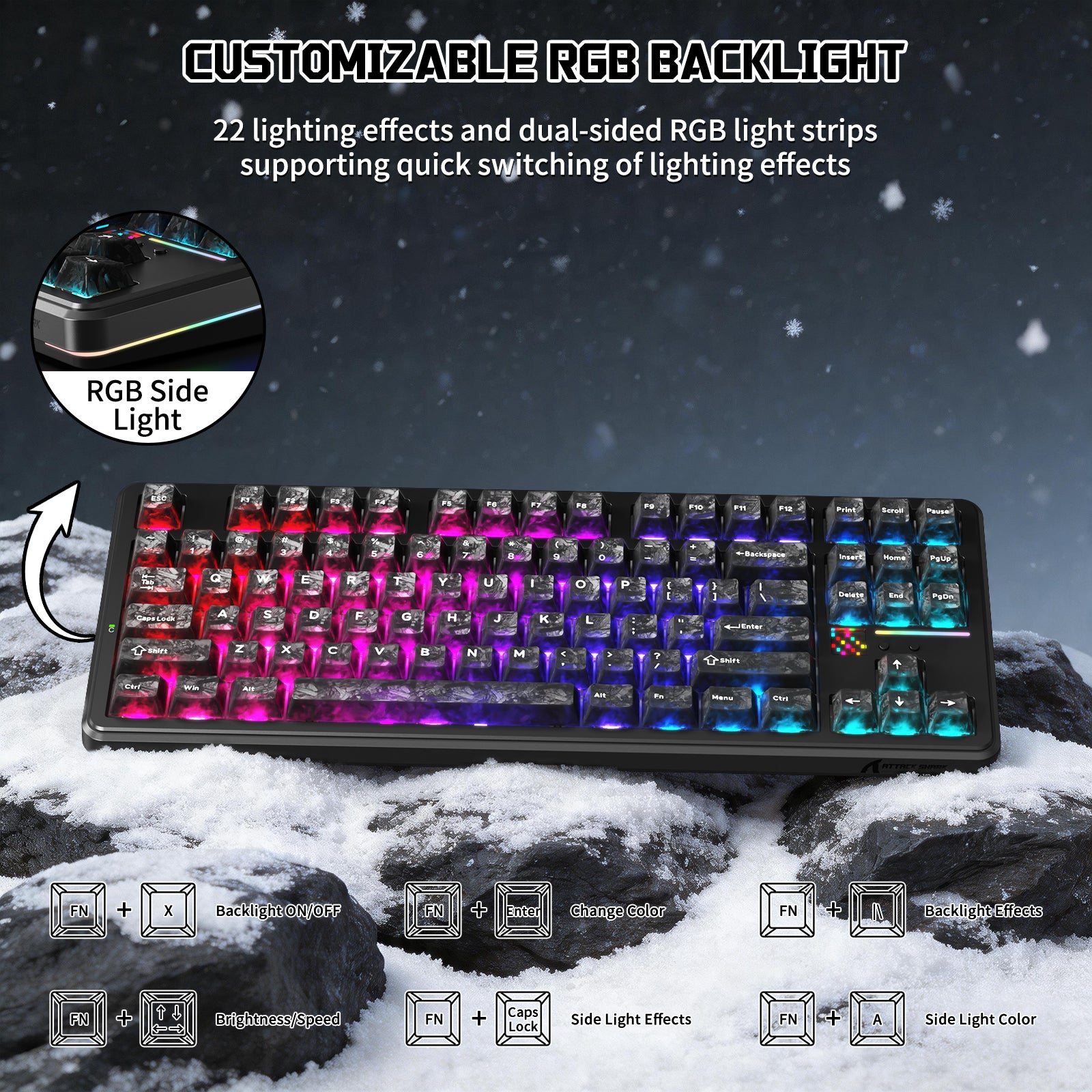 Teclado mecánico inalámbrico ATTACK SHARK X87 ULTRA con receptor inalámbrico 8K