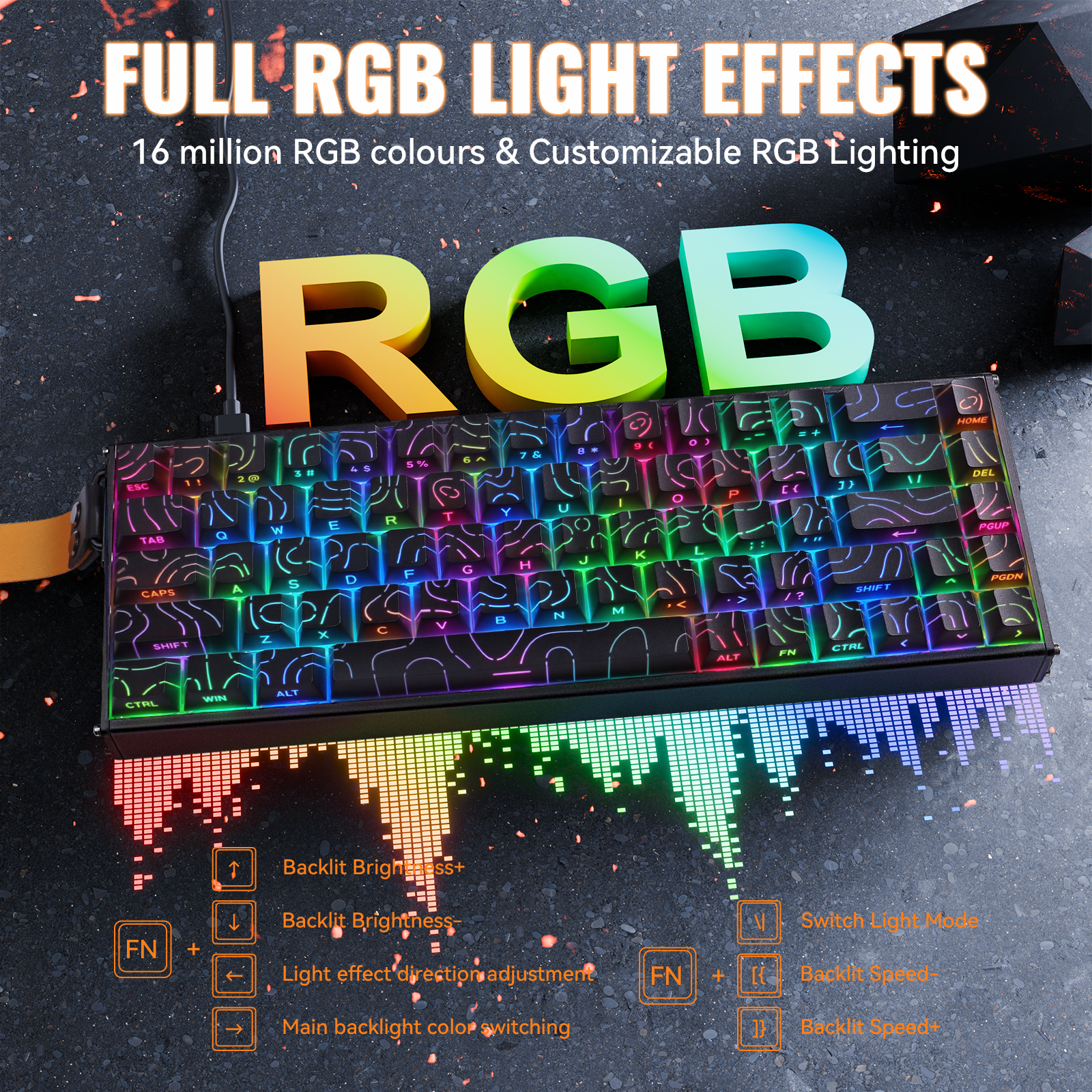Teclado de aluminio ATTACK SHARK X68MAX HE Rapid Trigger con interruptor magnético