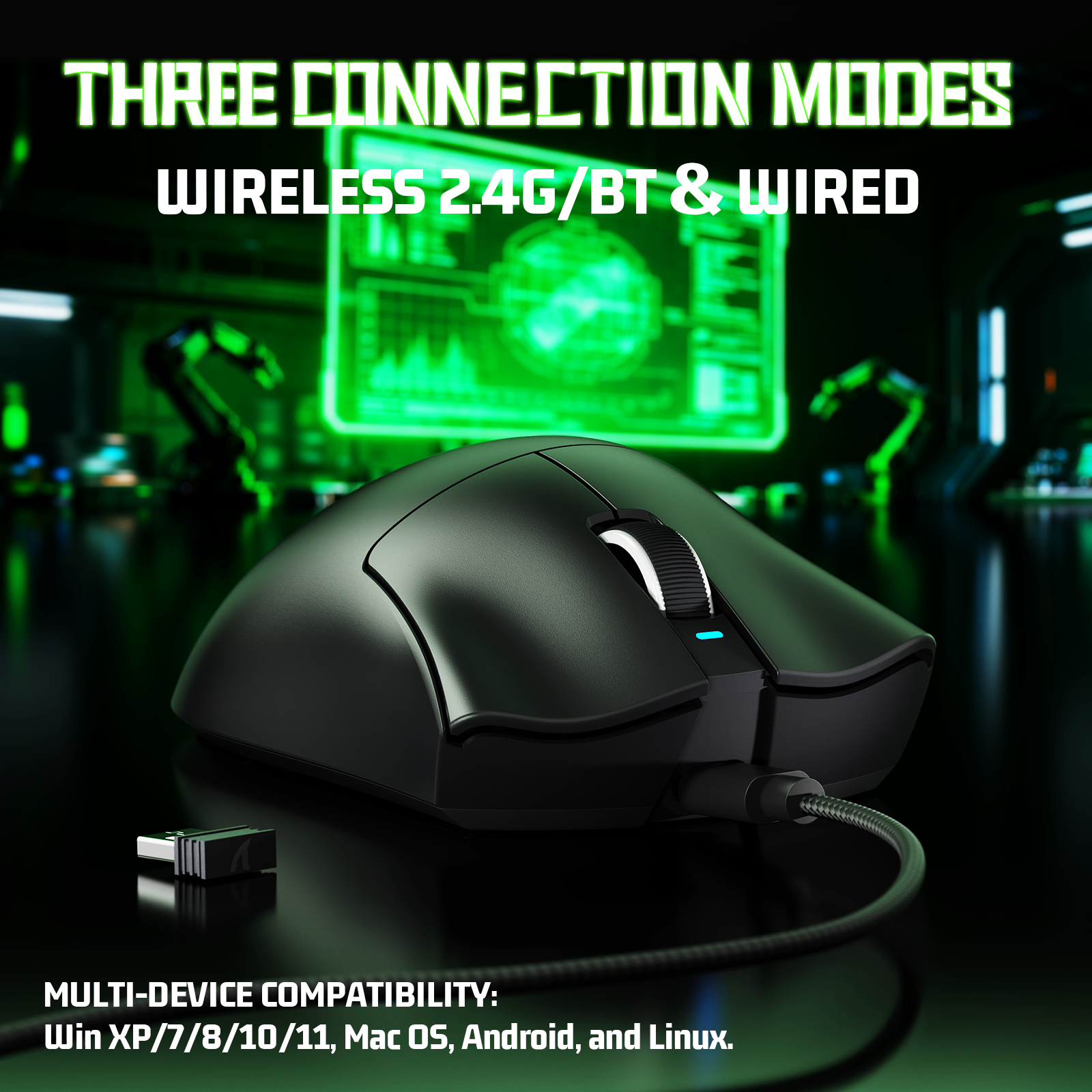 Ratón para juegos ultraligero de tres modos ATTACK SHARK V3