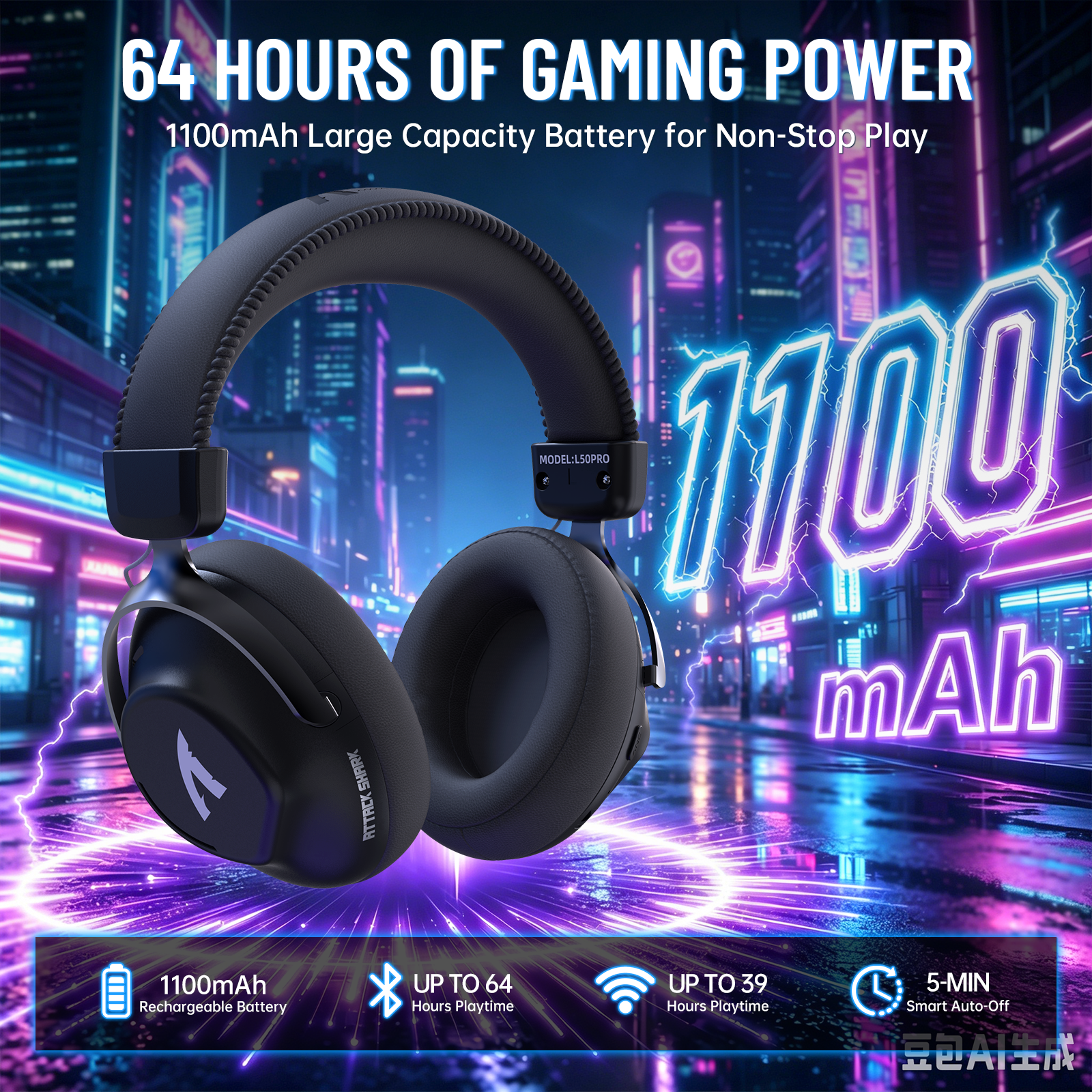 Auriculares inalámbricos para juegos ATTACK SHARK L50 PRO con modo triple
