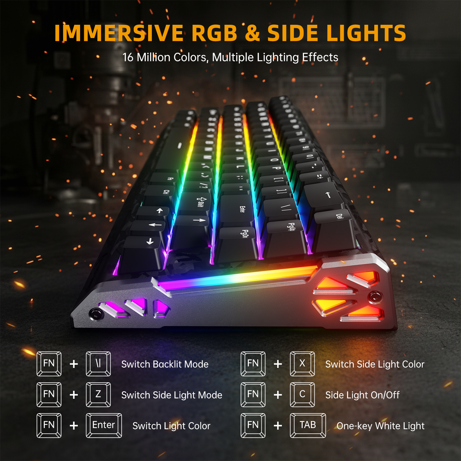 ATTACK SHARK R68 HE Teclado de fibra de carbono con gatillo rápido e interruptor magnético