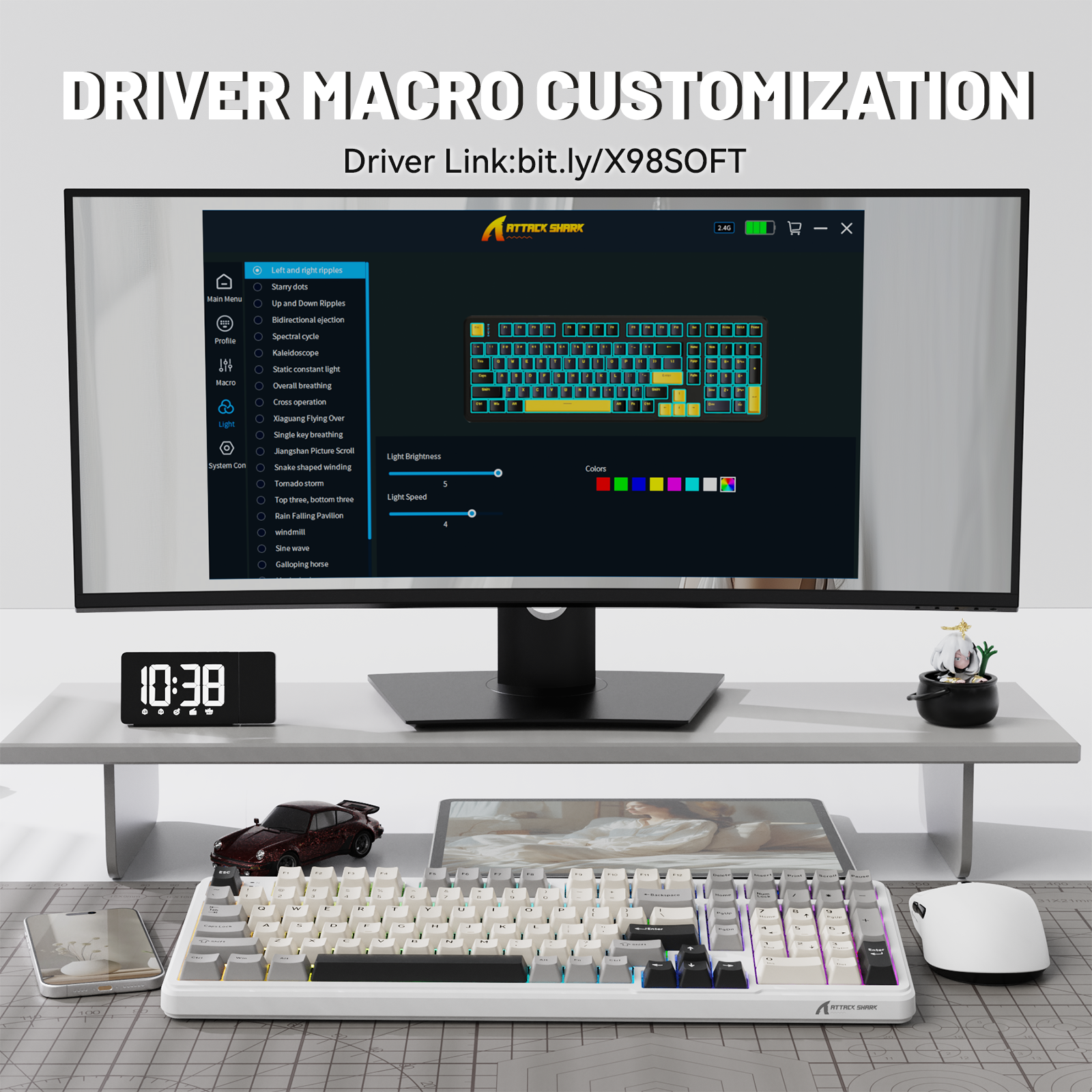 Teclado mecánico inalámbrico de tamaño completo ATTACK SHARK X98